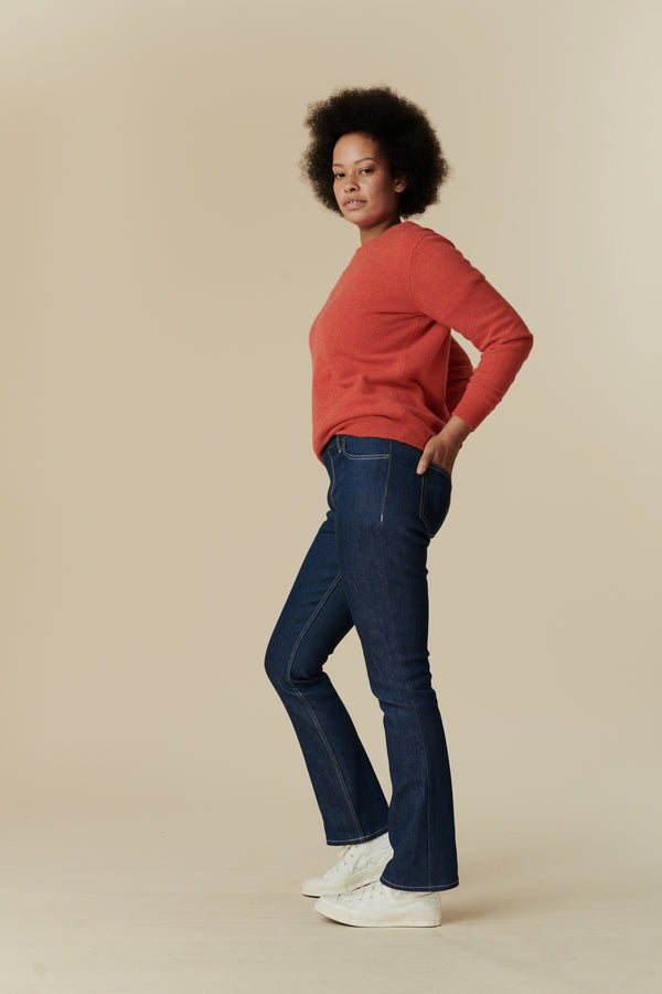 Blue Bootcut Mid Waist Jeans