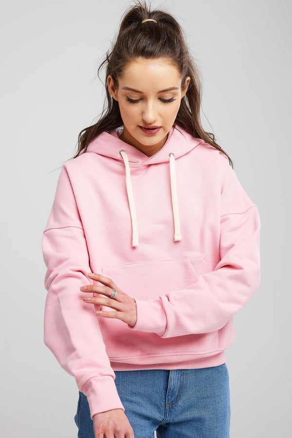 Pink fleece hoodie women's on sale