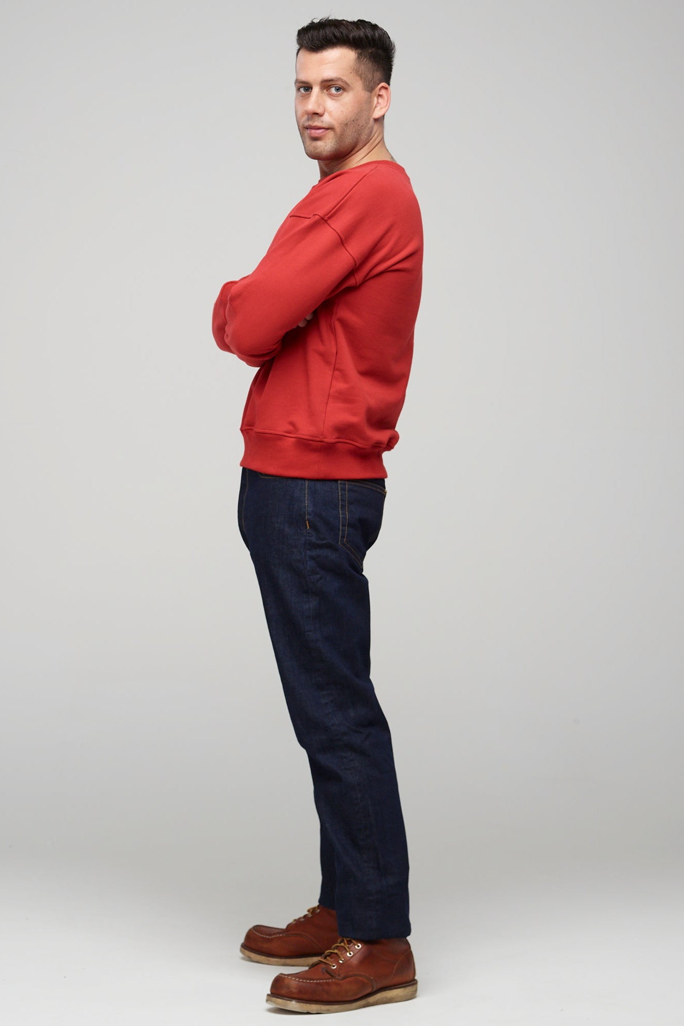 Men's Drop Shoulder Sweatshirt Crimson - Community Clothing