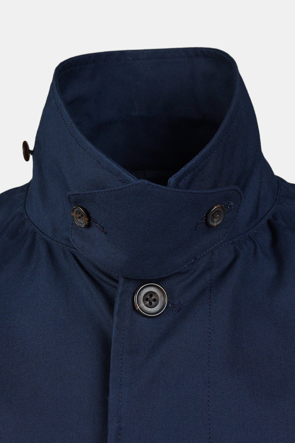 
            Men&#39;s Raincoat Navy 01, turn up collar detail - Community Clothing