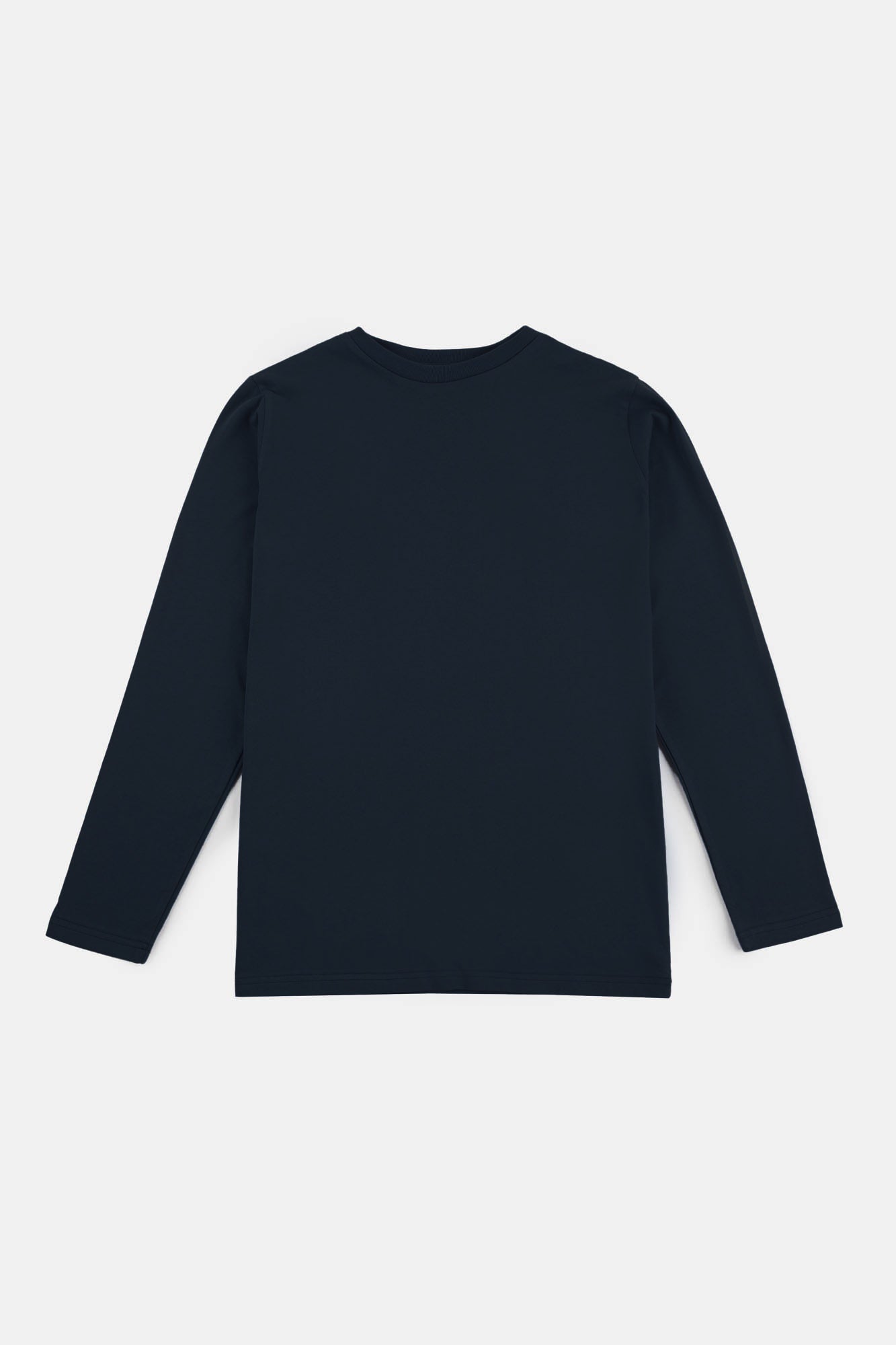 women's long sleeve t shirt in navy flatlay image