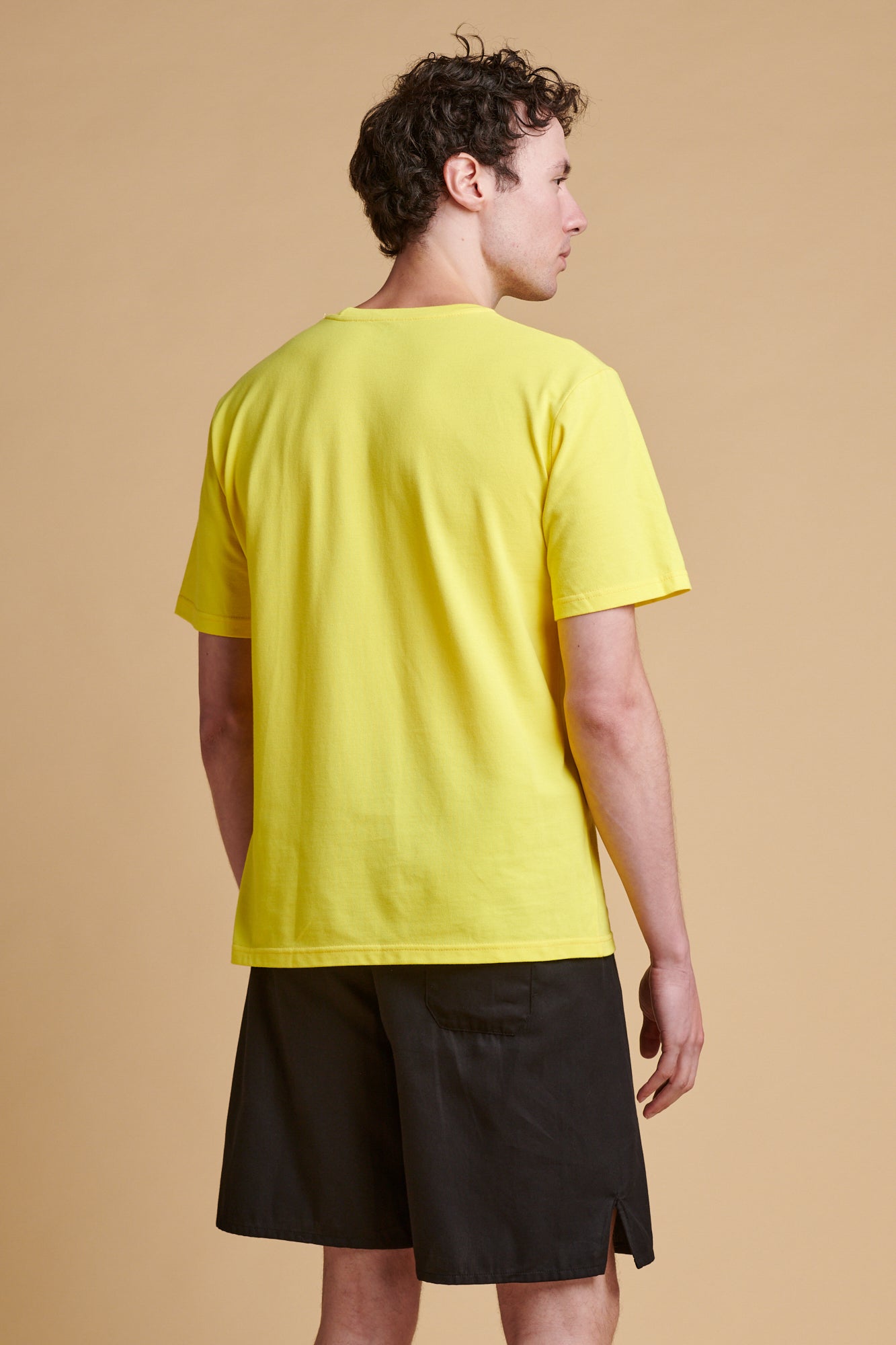 Mens Breathable TShirt Plastic Free Plain Yellow