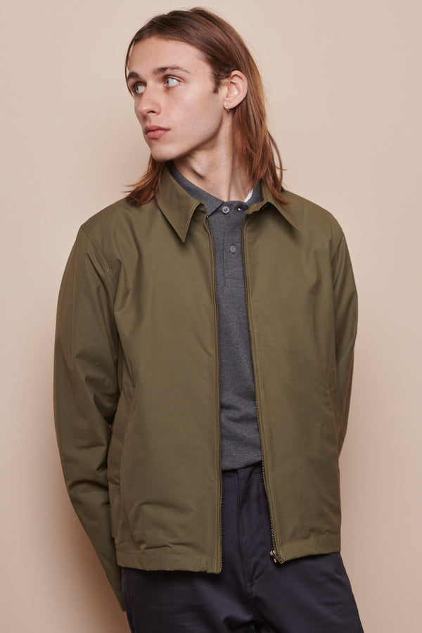 Men's Collared Harrington Jacket Olive Community Clothing