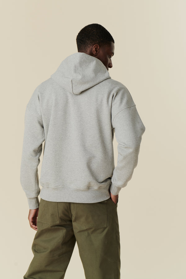 Men's Grey Mock Collar Ribbed Sweatshirt