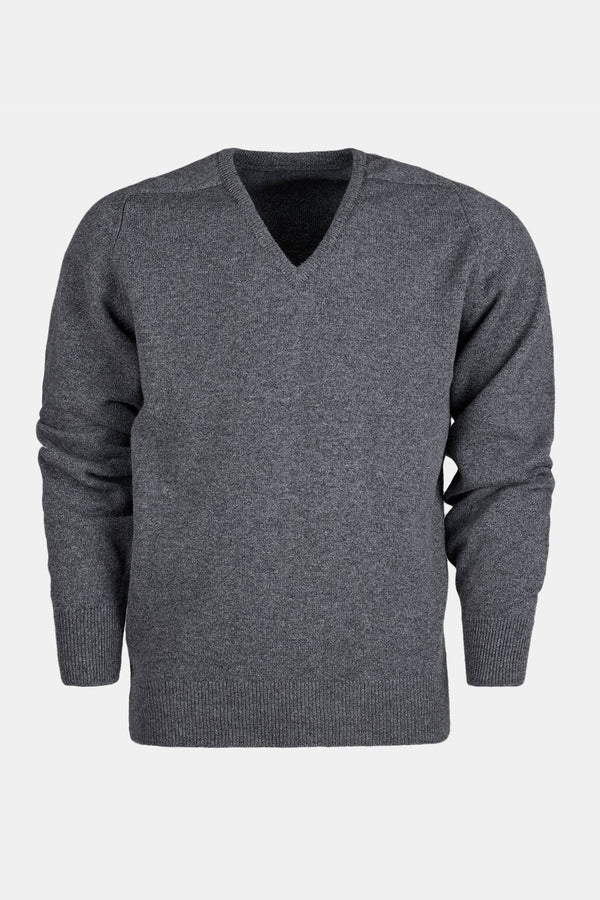 Mens Lambswool V Neck Jumper Grey Community Clothing