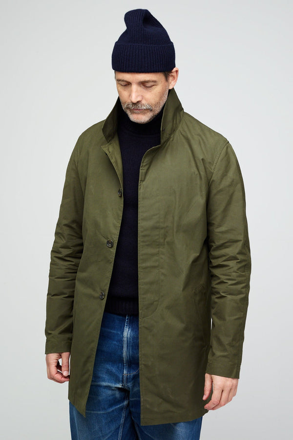 Waxed hot sale raincoat mens