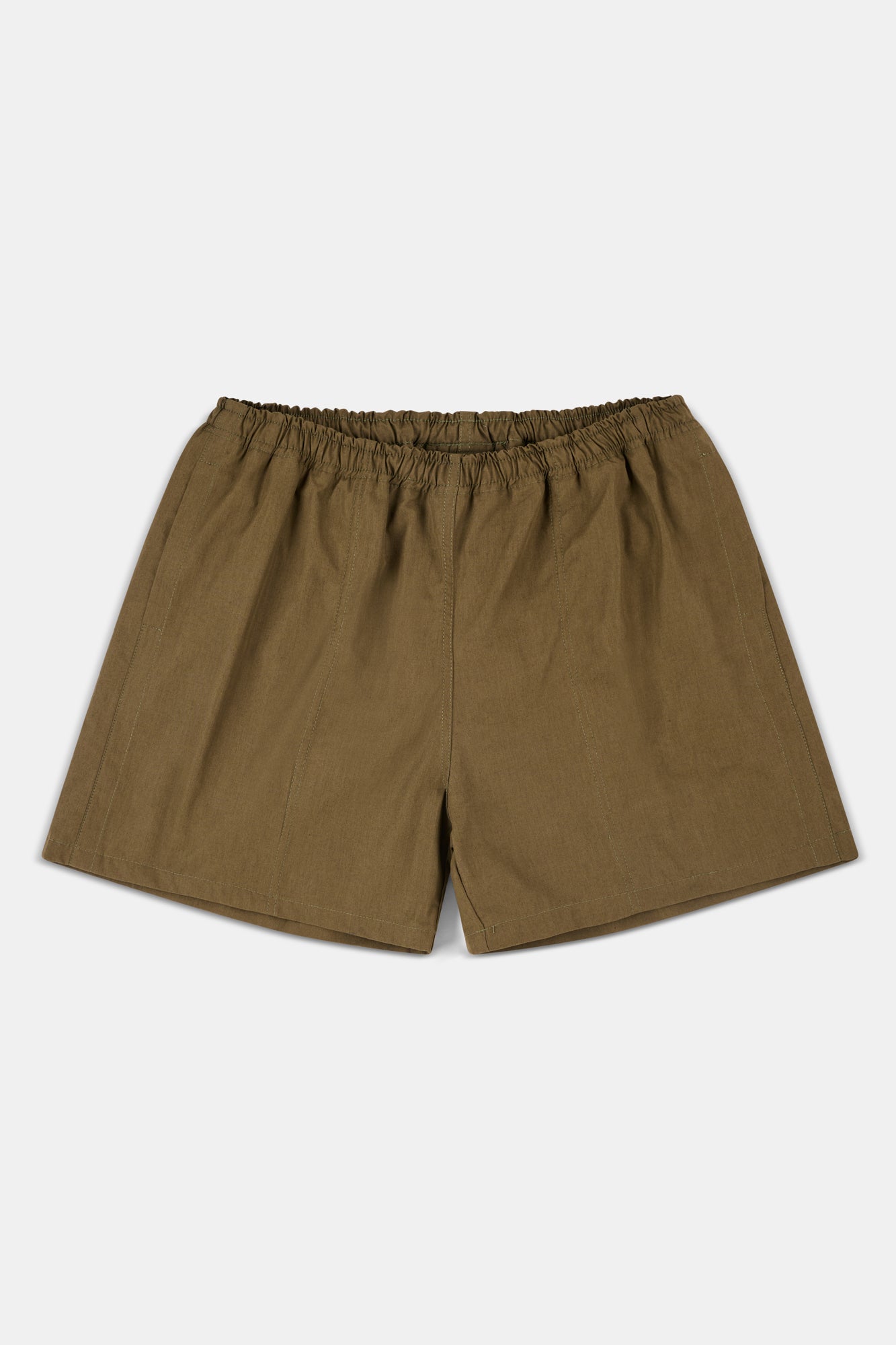 Olive shorts on a white background