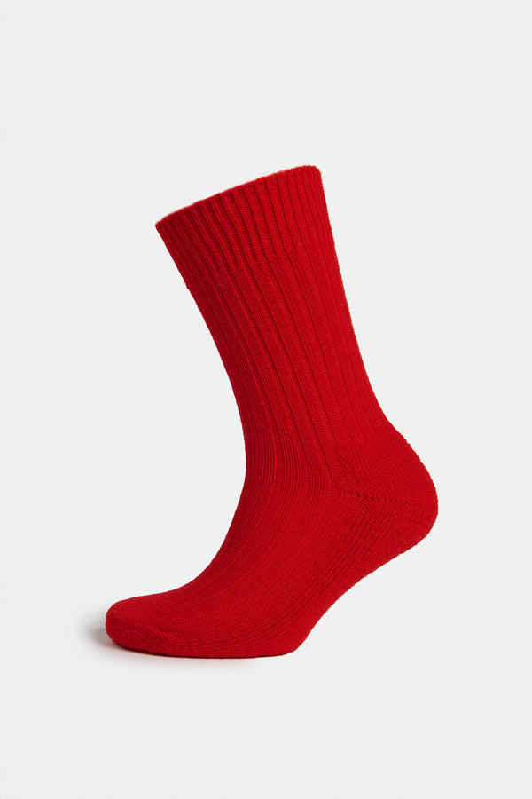 Cushioned Wool Walking Sock Red Community Clothing