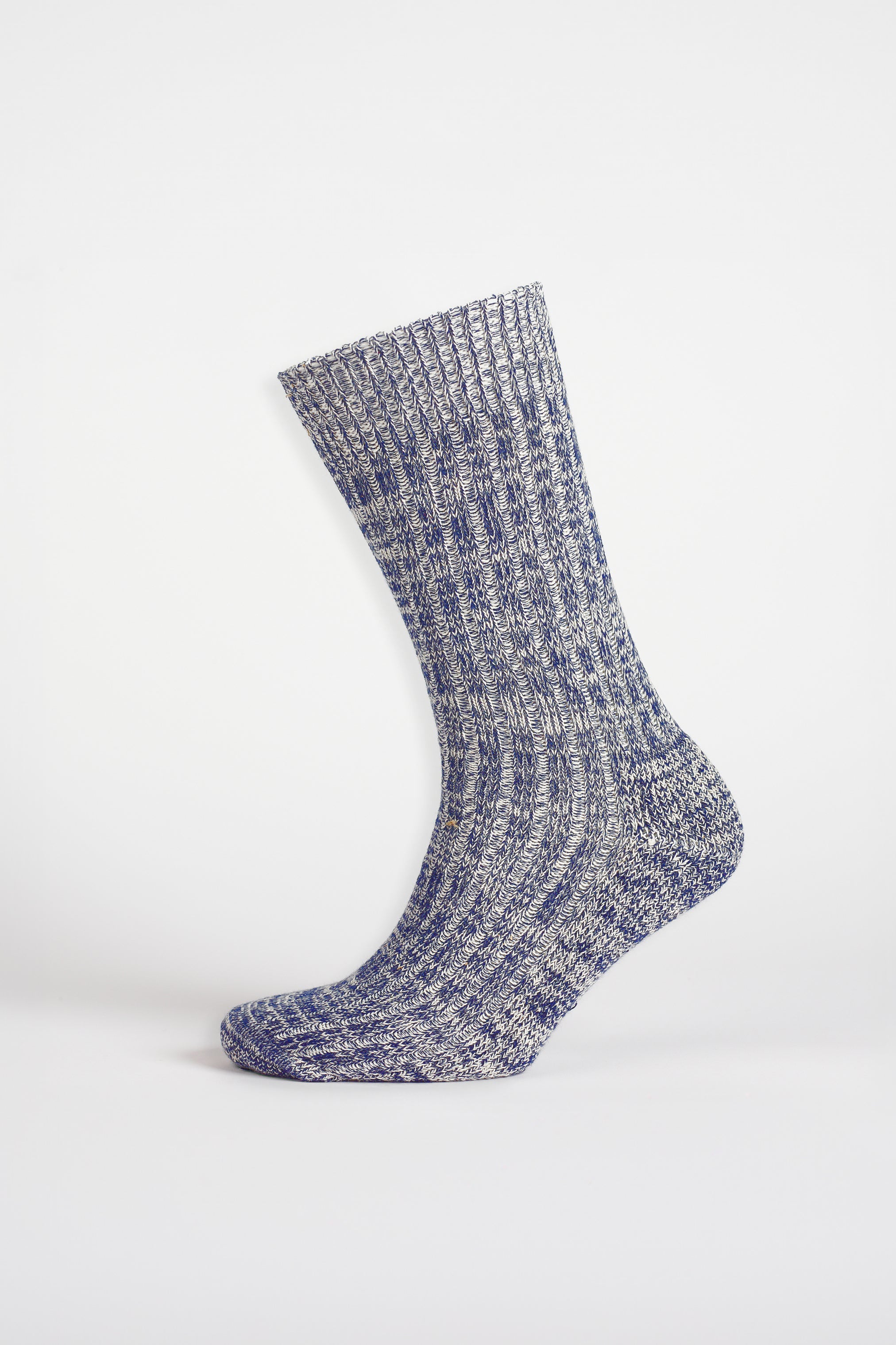 Cushioned Cotton Walking Sock - Navy/White