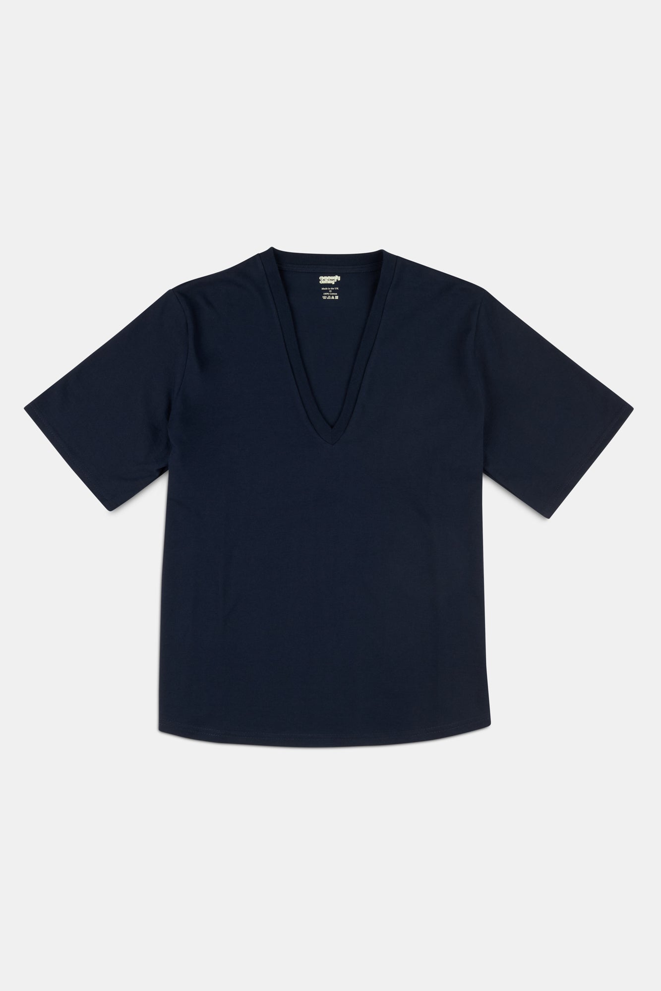 Women's Short Sleeve V-Neck T Shirt - Navy