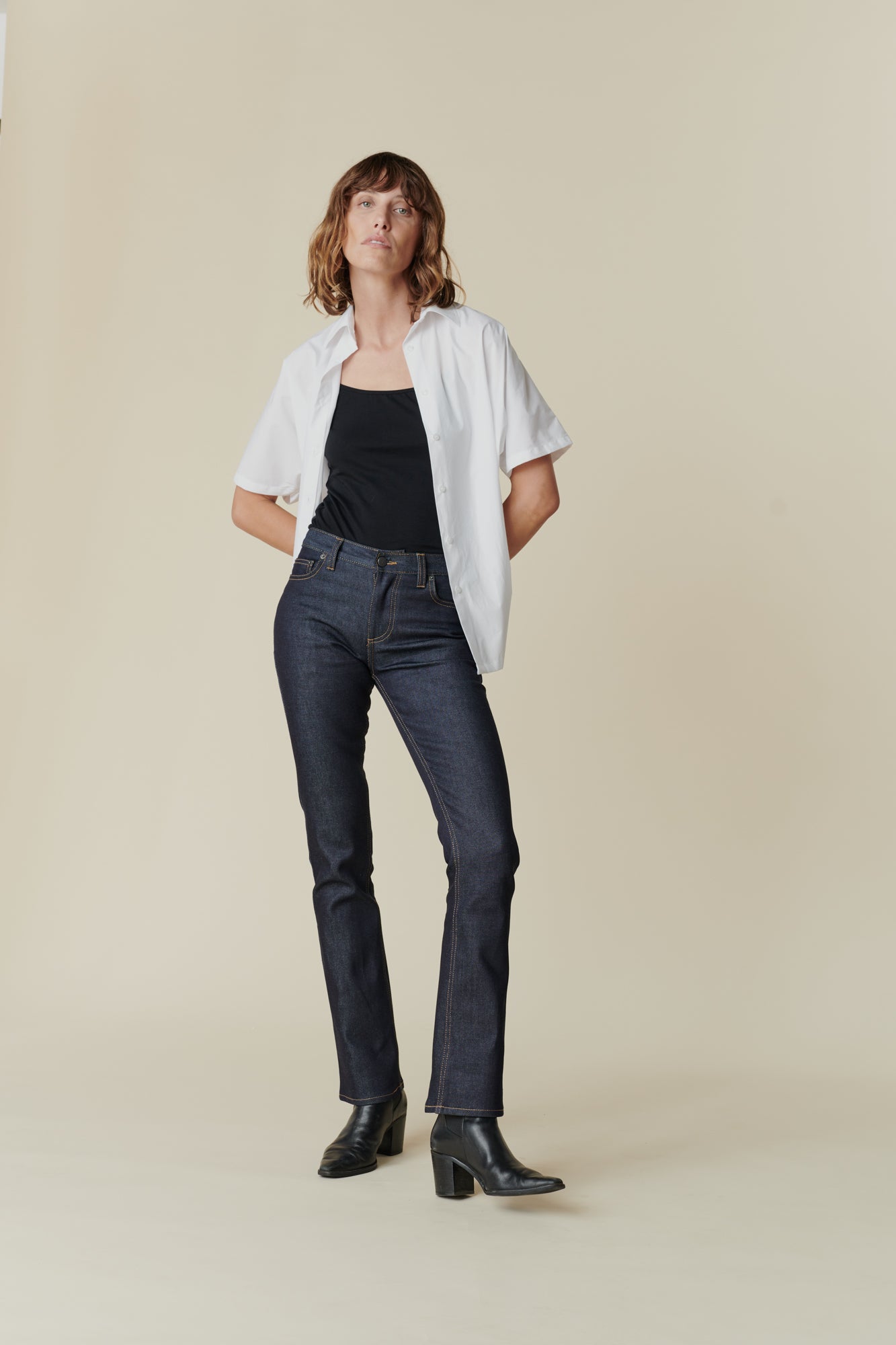 Women's Bootcut Leg Mid Rise Denim Jeans - Indigo