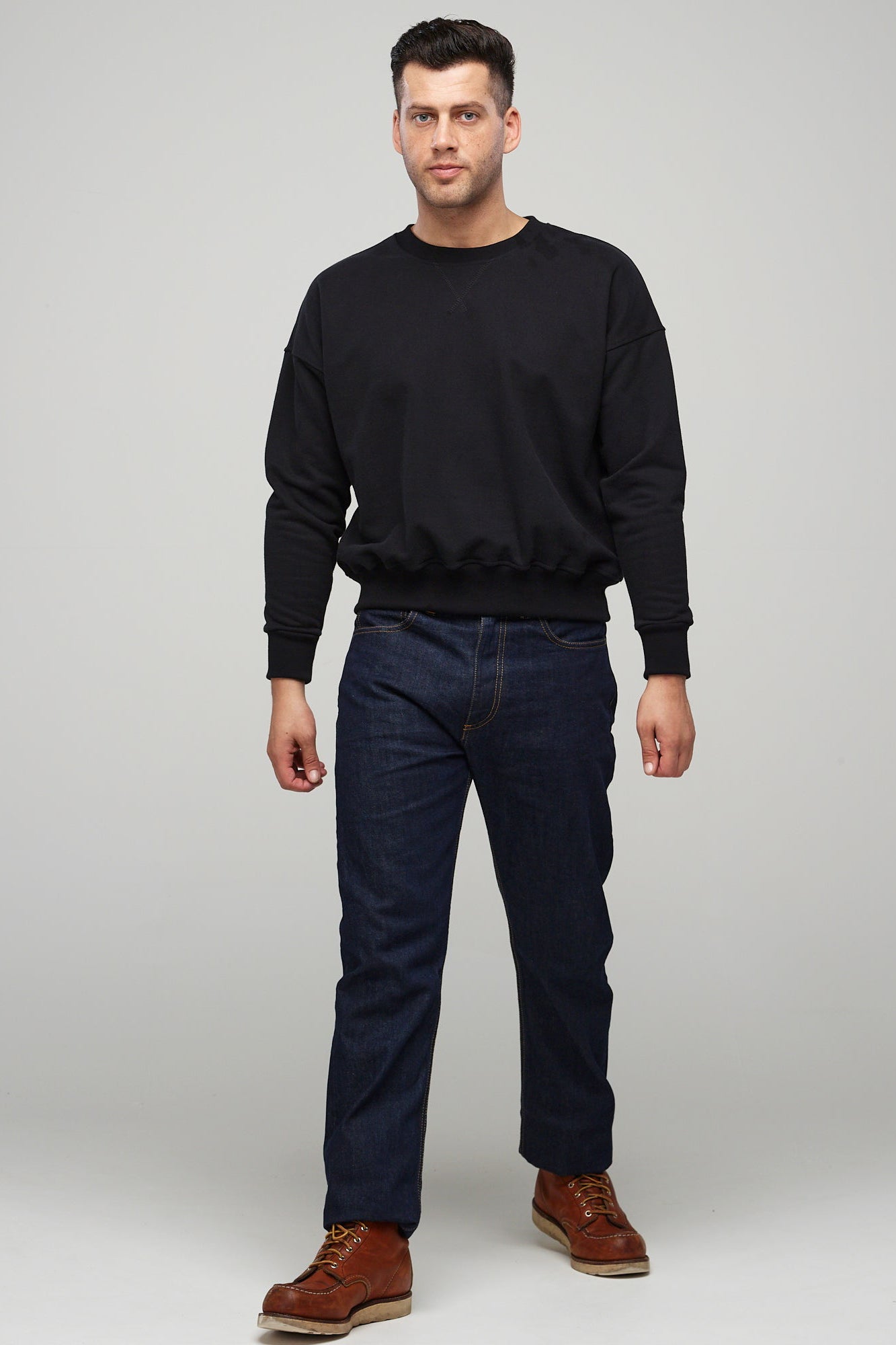 Men's Drop Shoulder Sweatshirt Aged Black - Community Clothing
