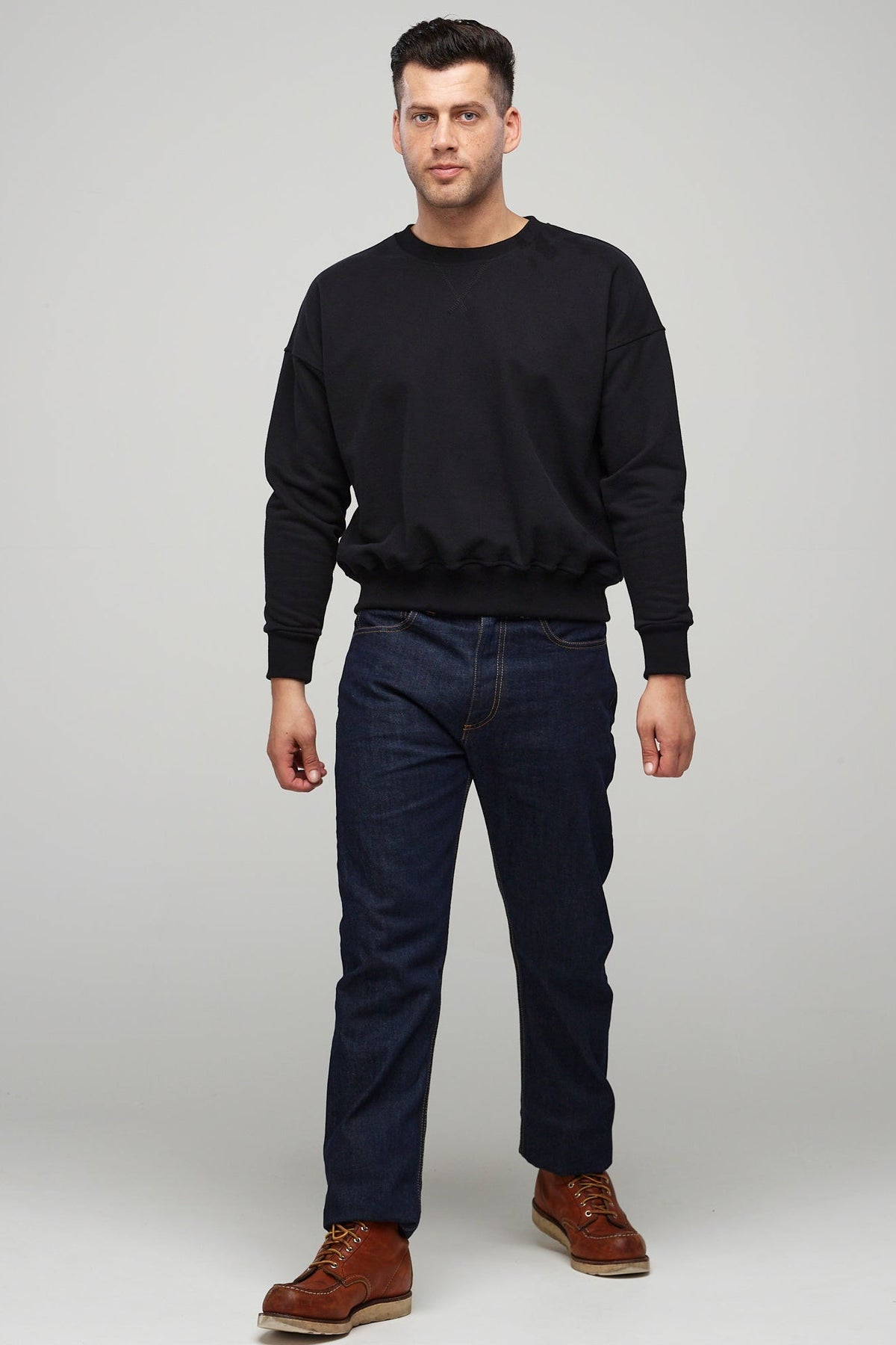 Men's Drop Shoulder Sweatshirt Aged Black - Community Clothing