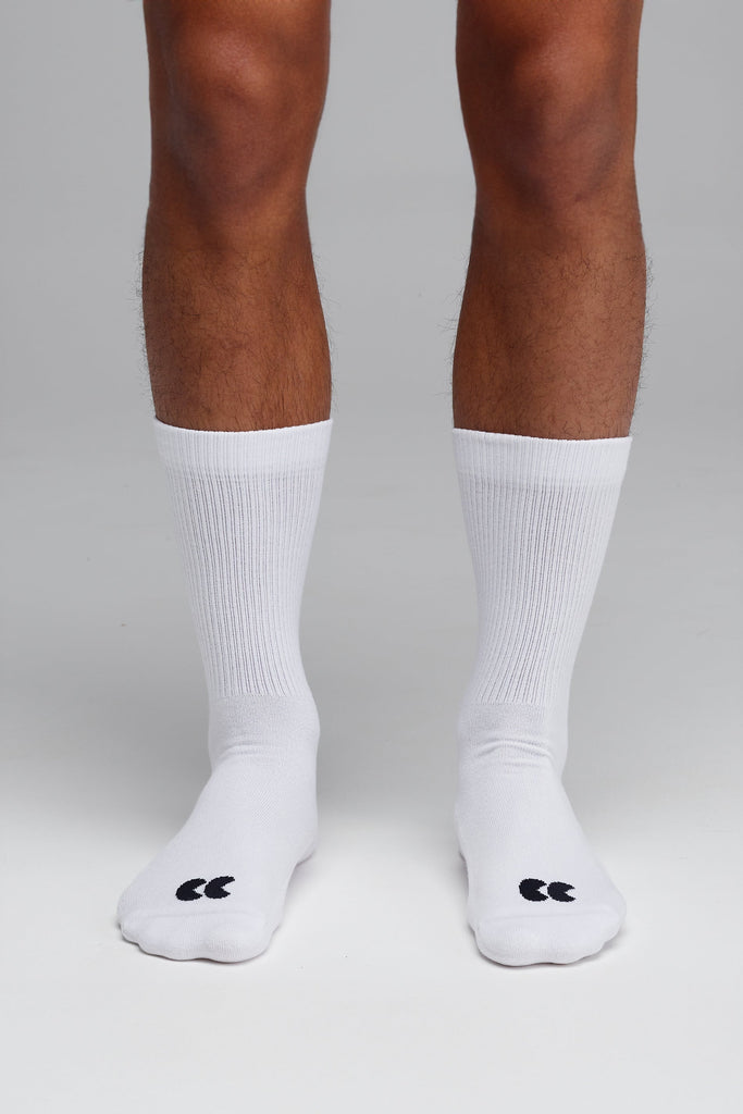 White Socks Sweatpants With Built In Socks Sports Cotton Sock Calf