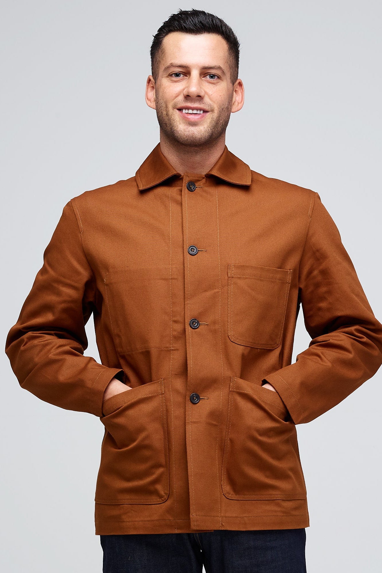 Men's Chore Jacket - Dark Tan - Community Clothing