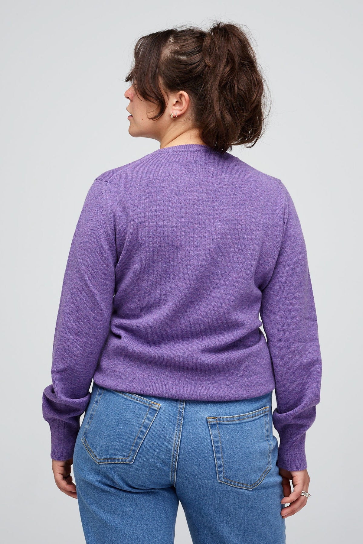 
            Women&#39;s Knitted Lambswool Crew Neck - Purple