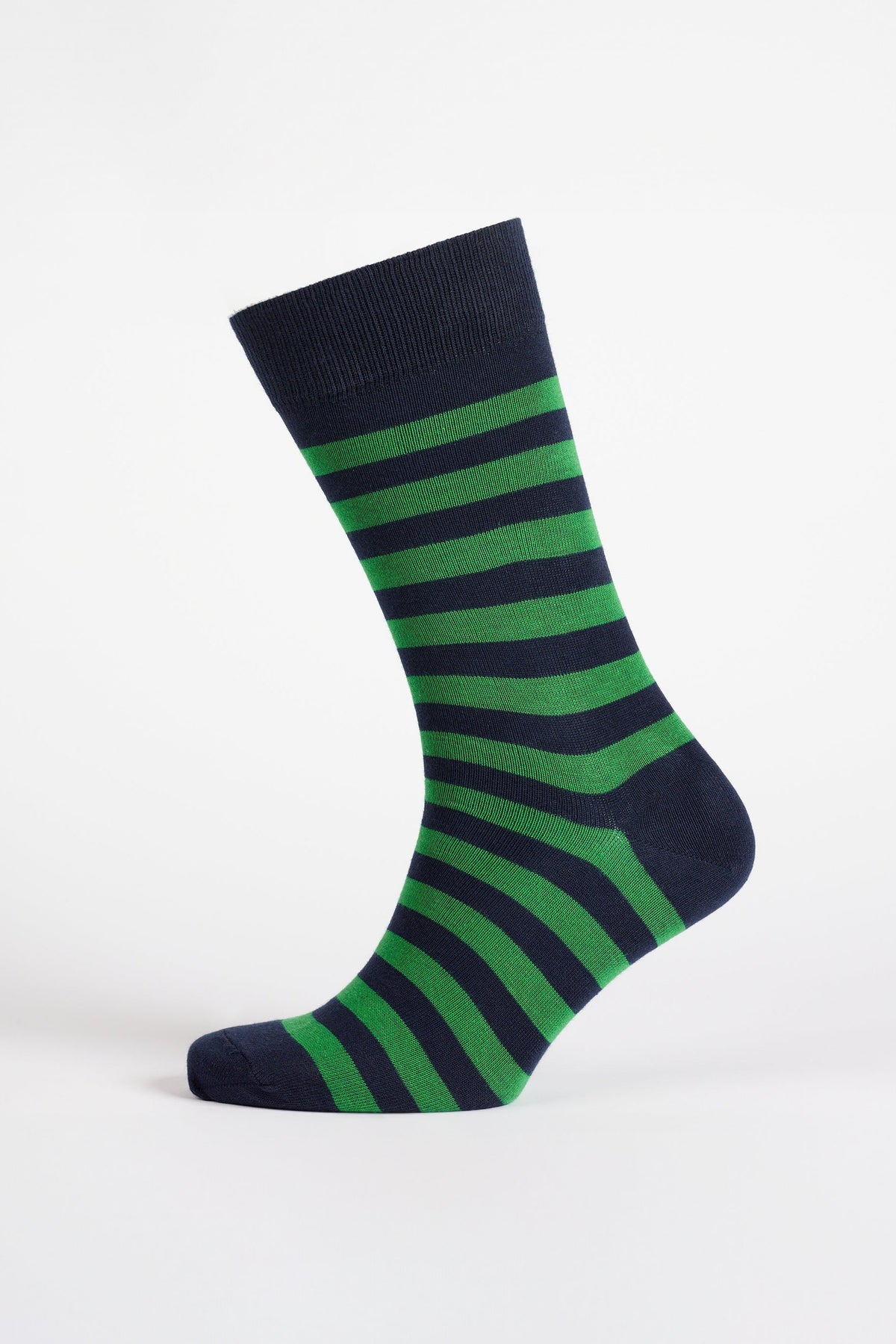 
            Everyday Cotton Sock Stripe 3 Pack - Navy/Green