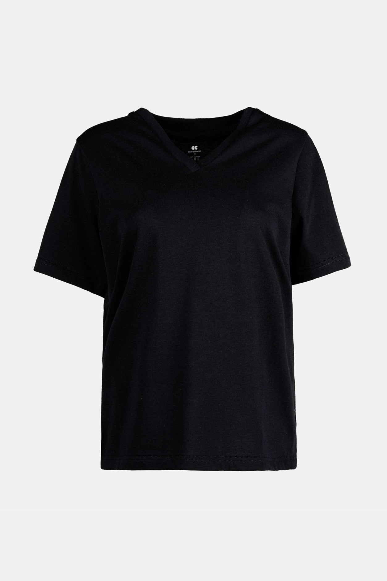 Women's Short Sleeve V-Neck T Shirt - Black