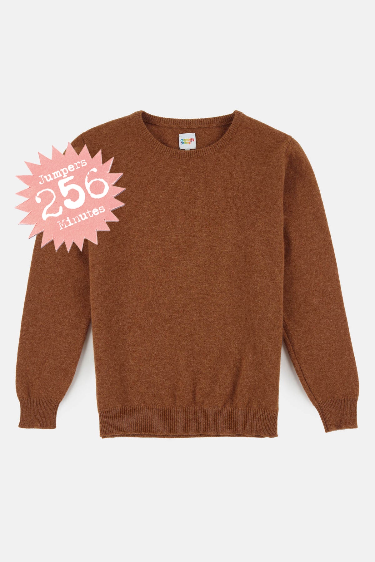 Women's Lambswool Crew Neck - Dark Camel