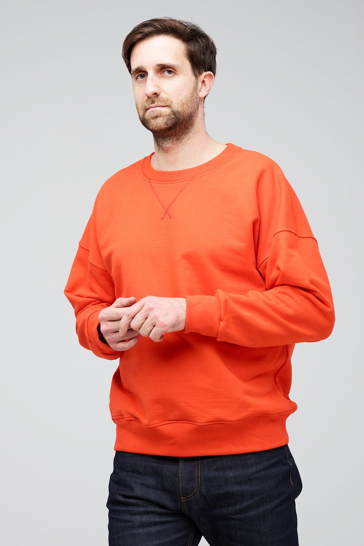 
            Men&#39;s Drop Shoulder Sweatshirt Flame Red - Community Clothing