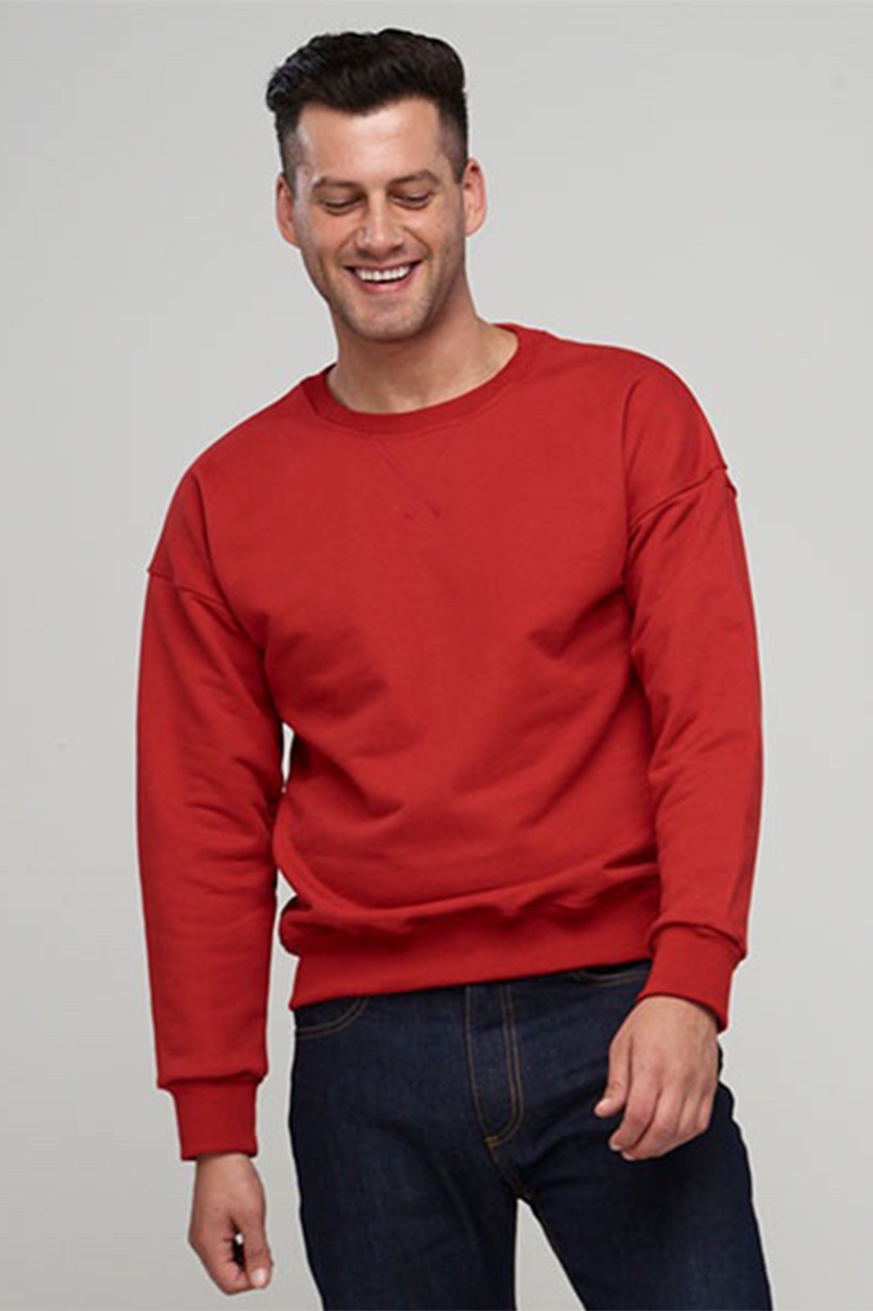 Men's Drop Shoulder Sweatshirt Crimson - Community Clothing
