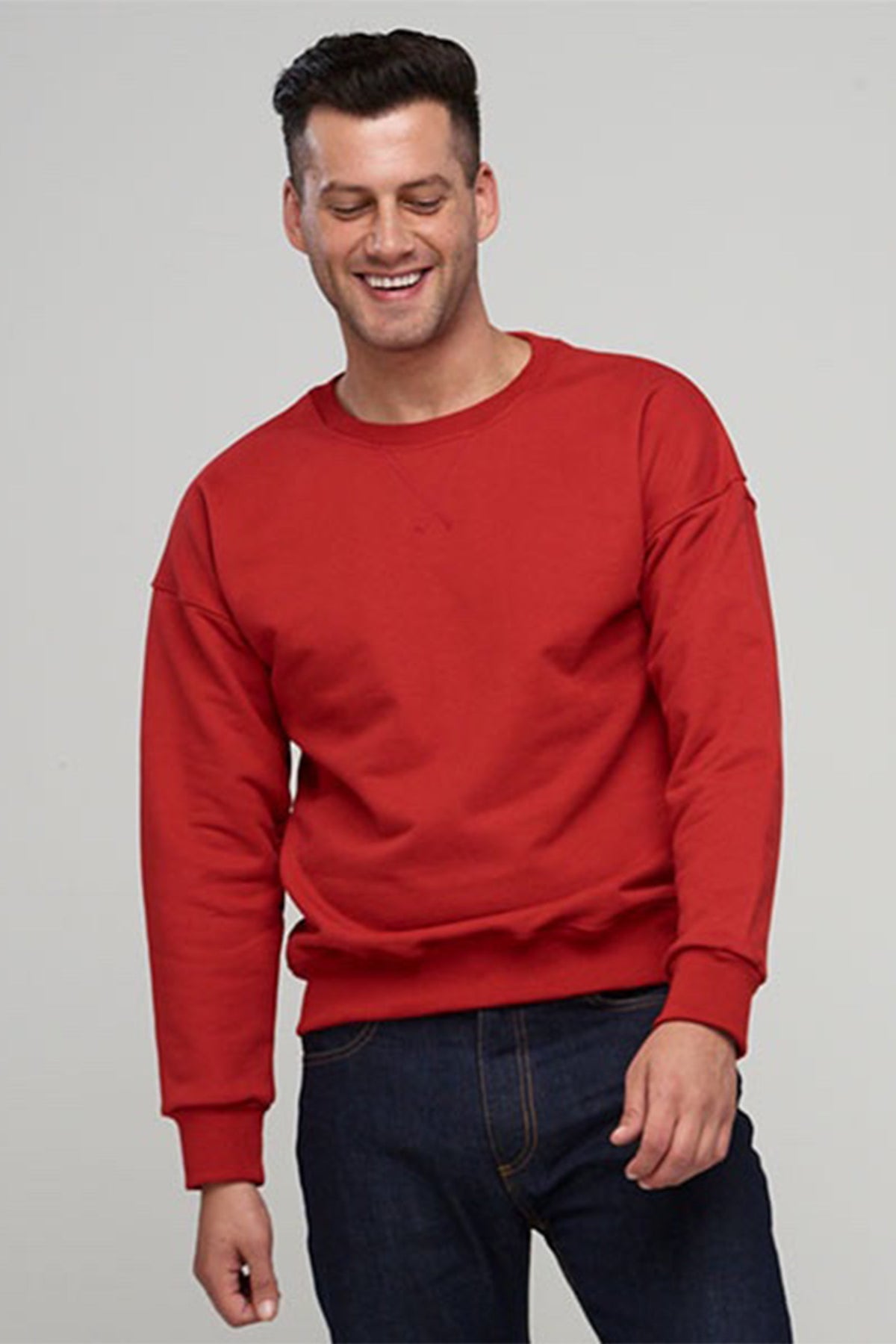 Men's Drop Shoulder Sweatshirt Crimson - Community Clothing