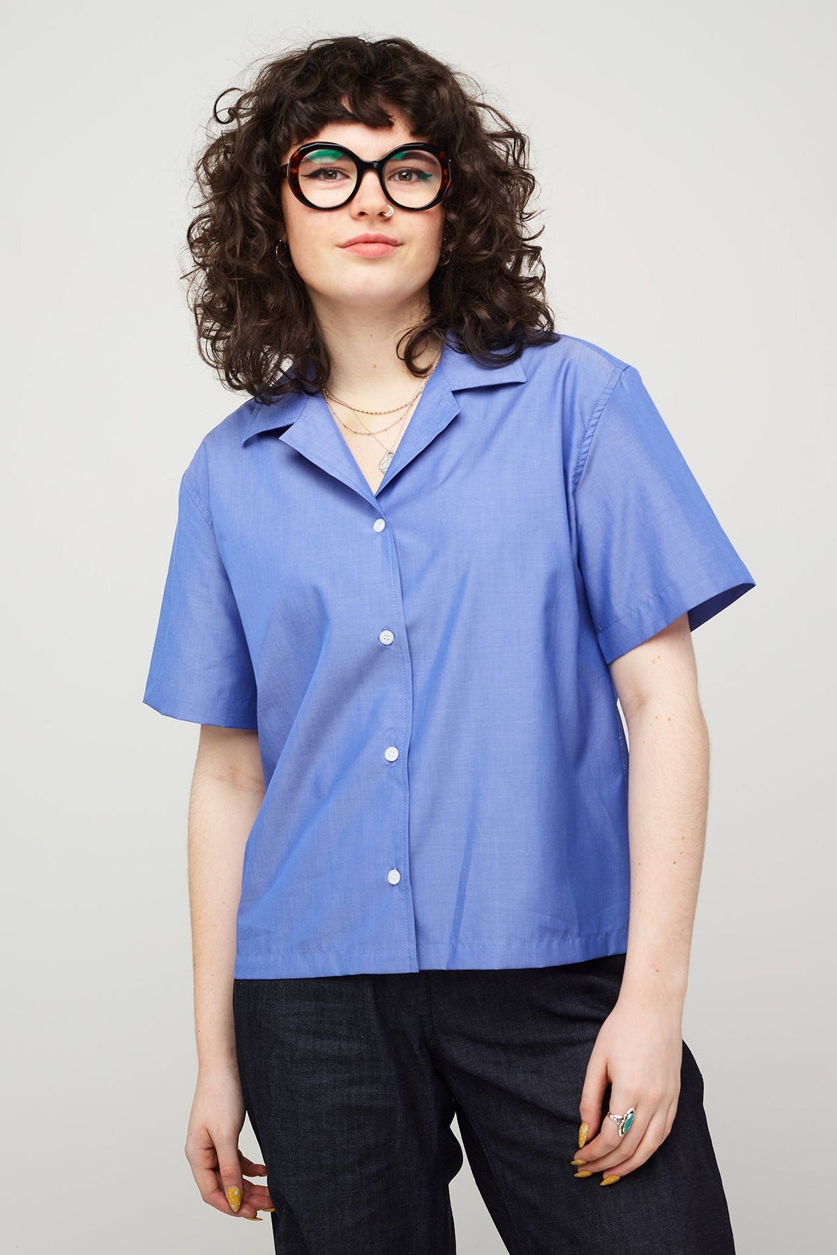 
            Women&#39;s Boyfriend Shirt Blue - Community Clothing