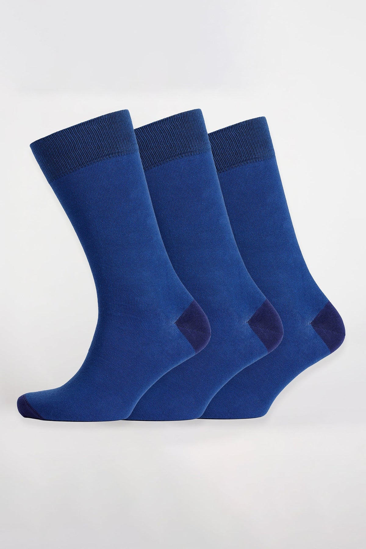 
            Everyday Cotton Sock Plain 3 Pack - Blue