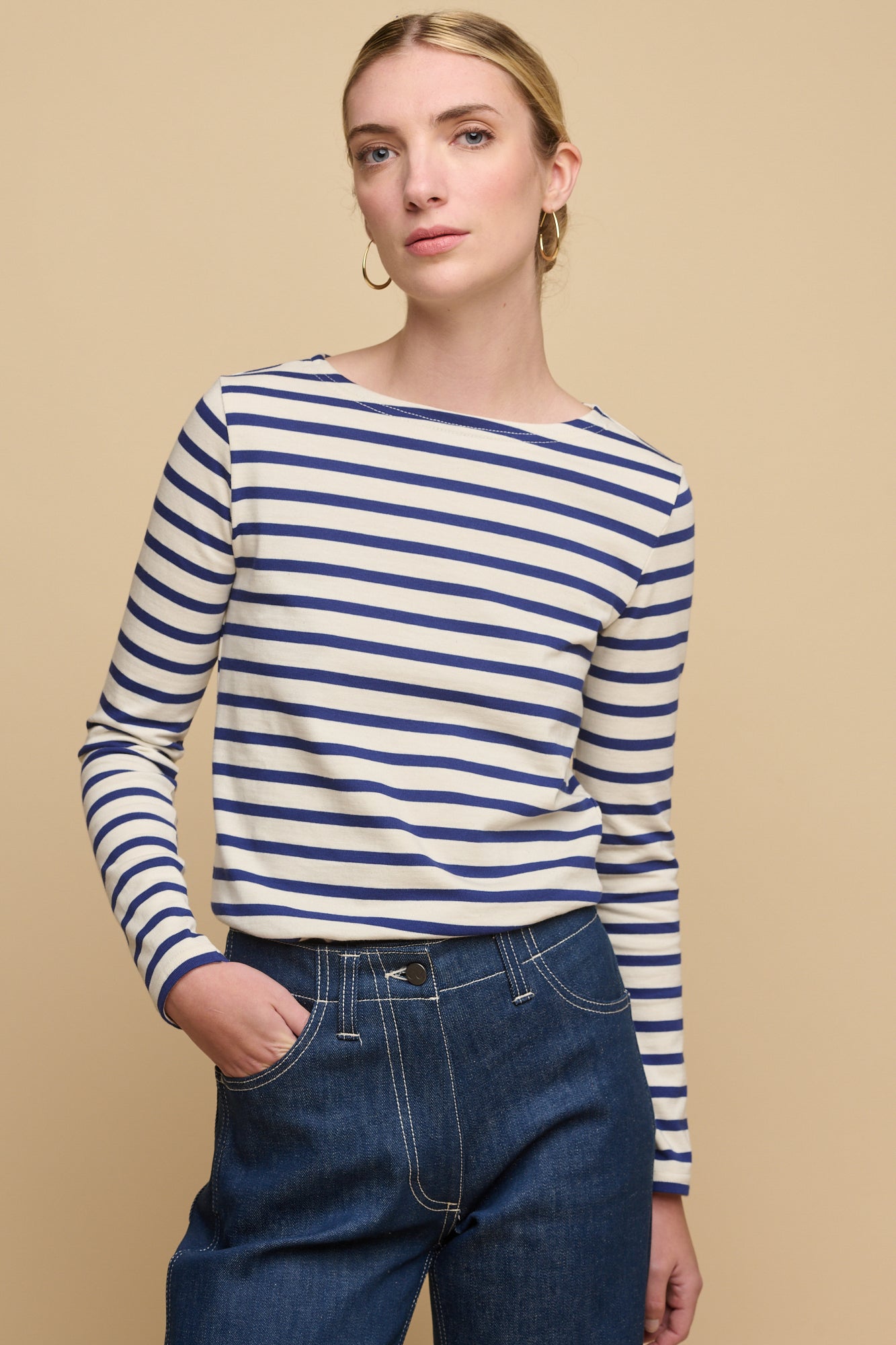 Womens Breton - Ecru/Bright Blue