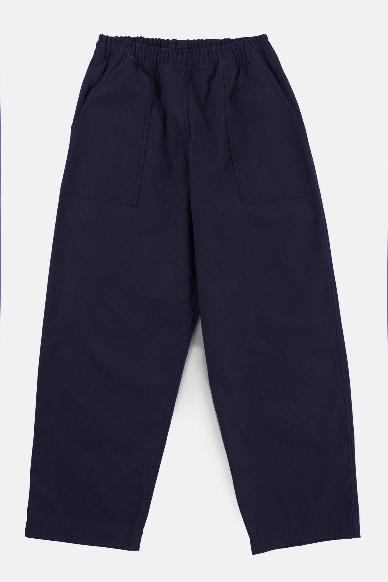 Camerawoman Drawstring Tapered Cotton Canvas Trousers - Navy
