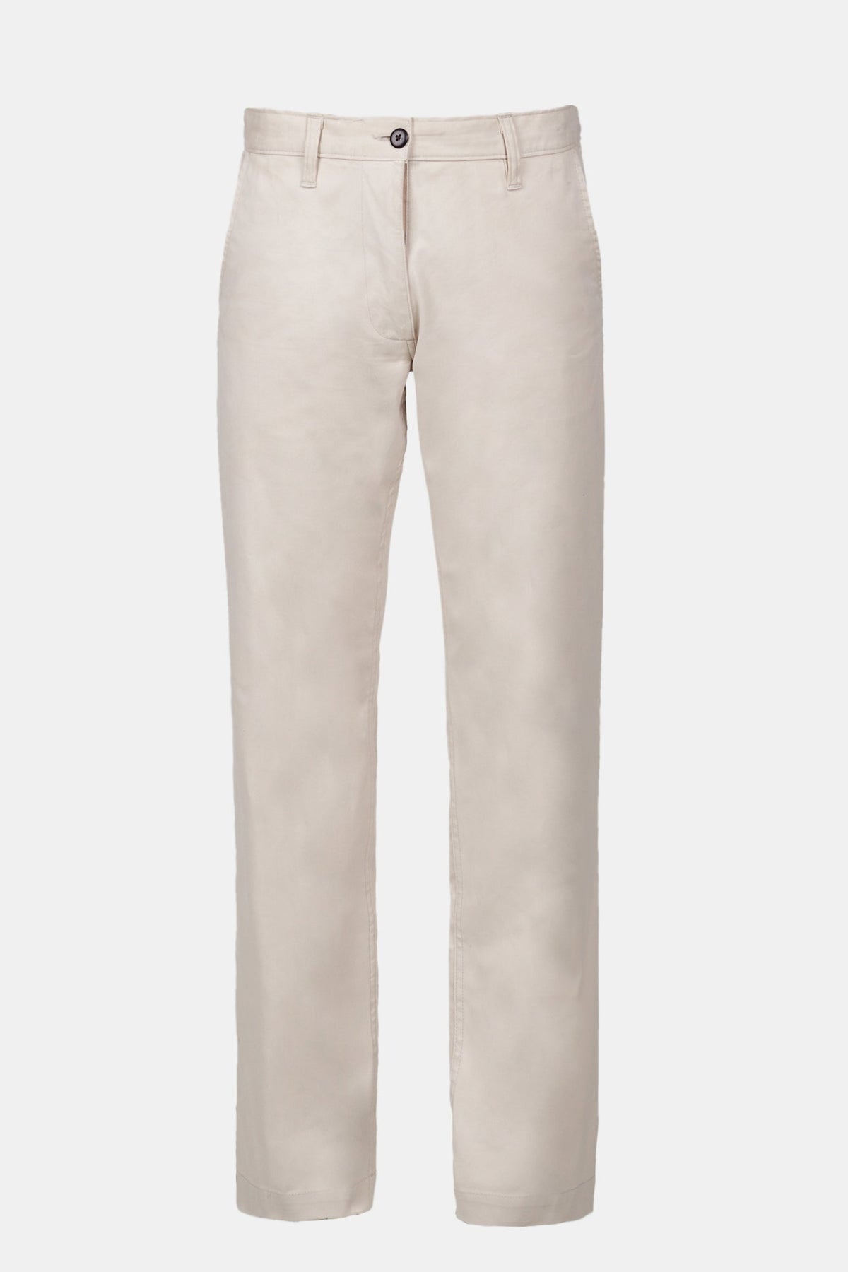 slim stretch chino in light stone shot on ghost mannequin