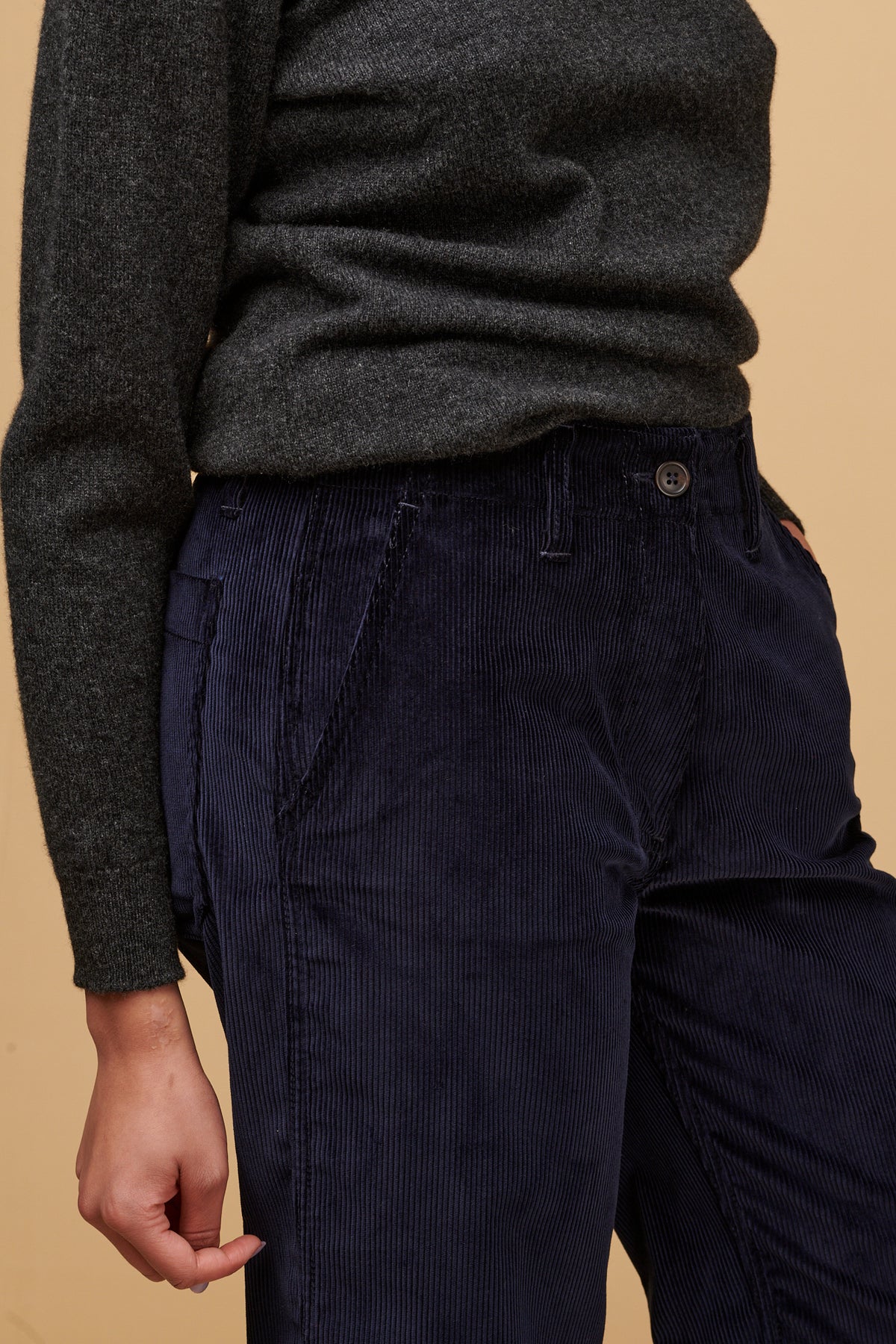 Women's Corduroy Work Trousers - Navy