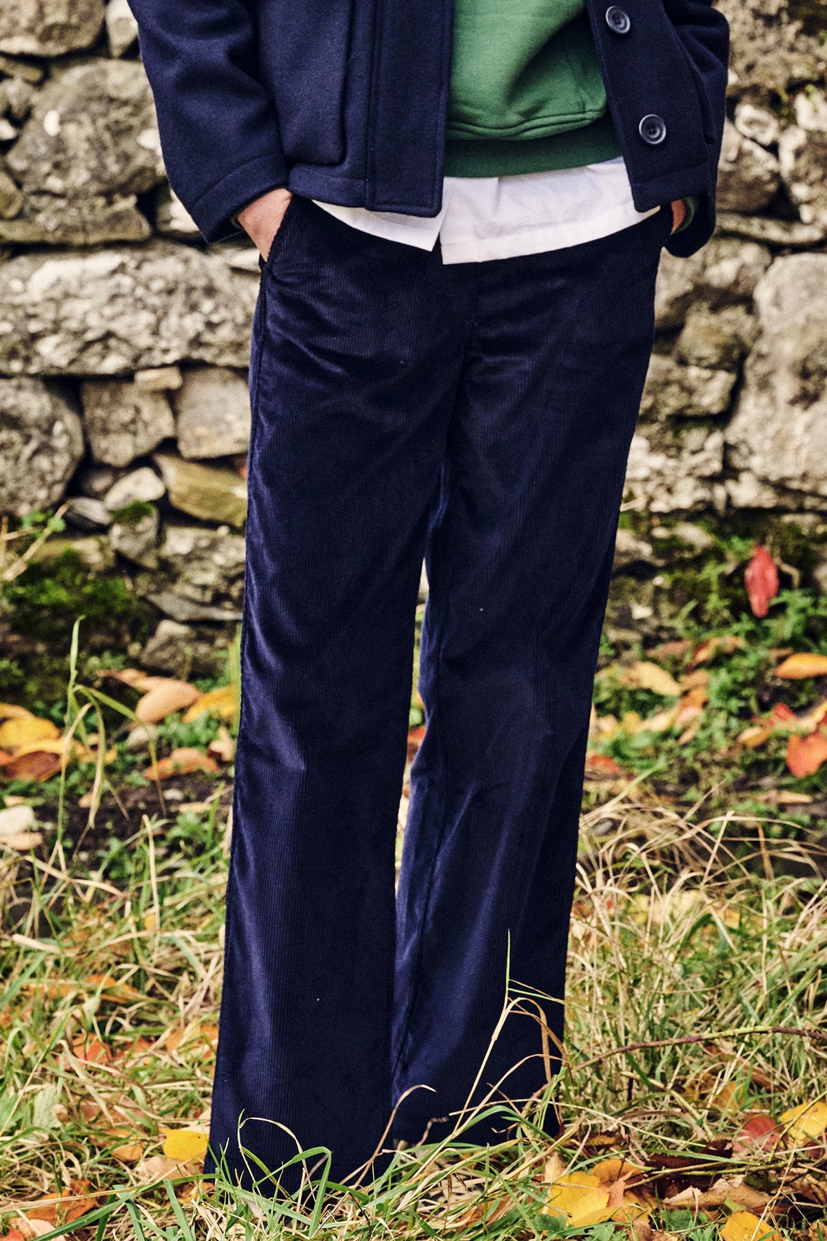 Women's Corduroy Work Trousers - Navy