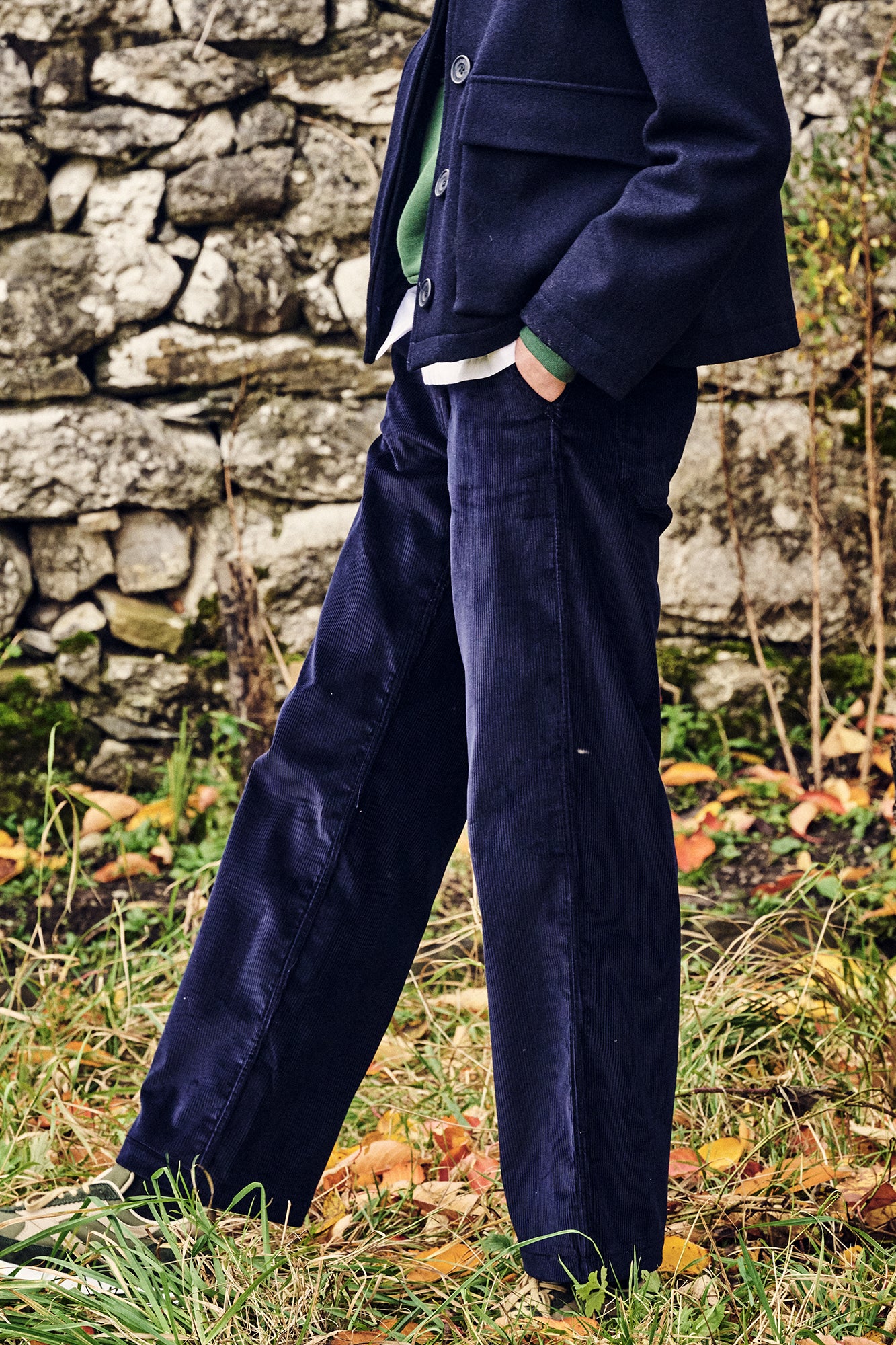 Women's Corduroy Work Trousers - Navy - Community Clothing