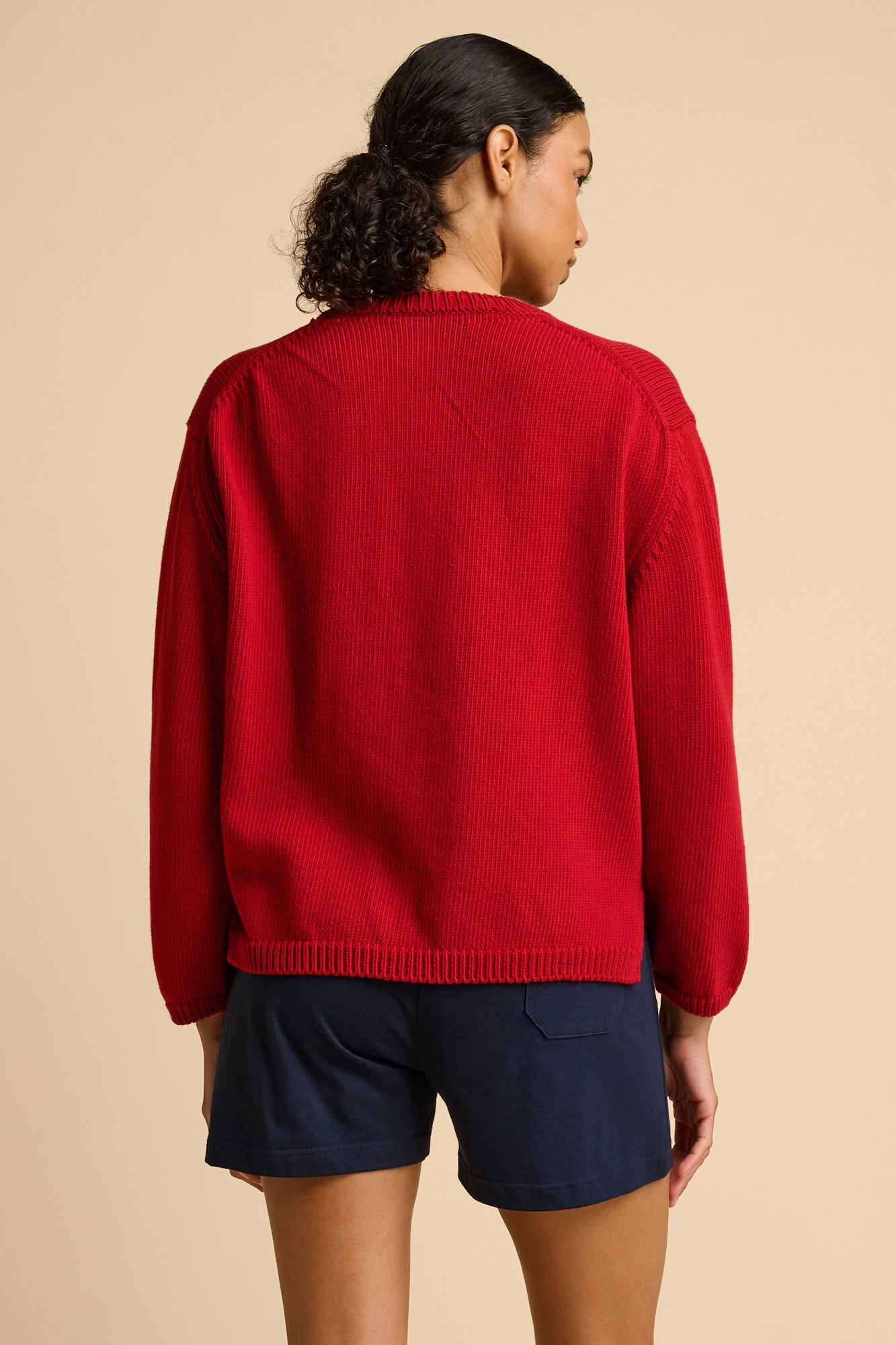 WOMENS COTTON CREW NECK - RED
