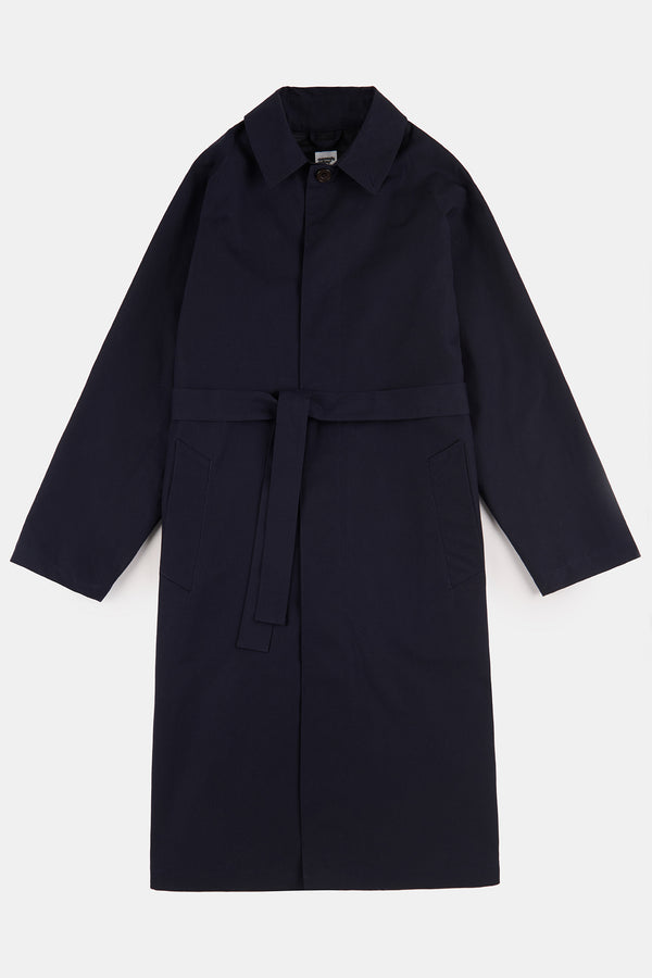Women's Frances Belted Raglan Raincoat - Navy - Community Clothing
