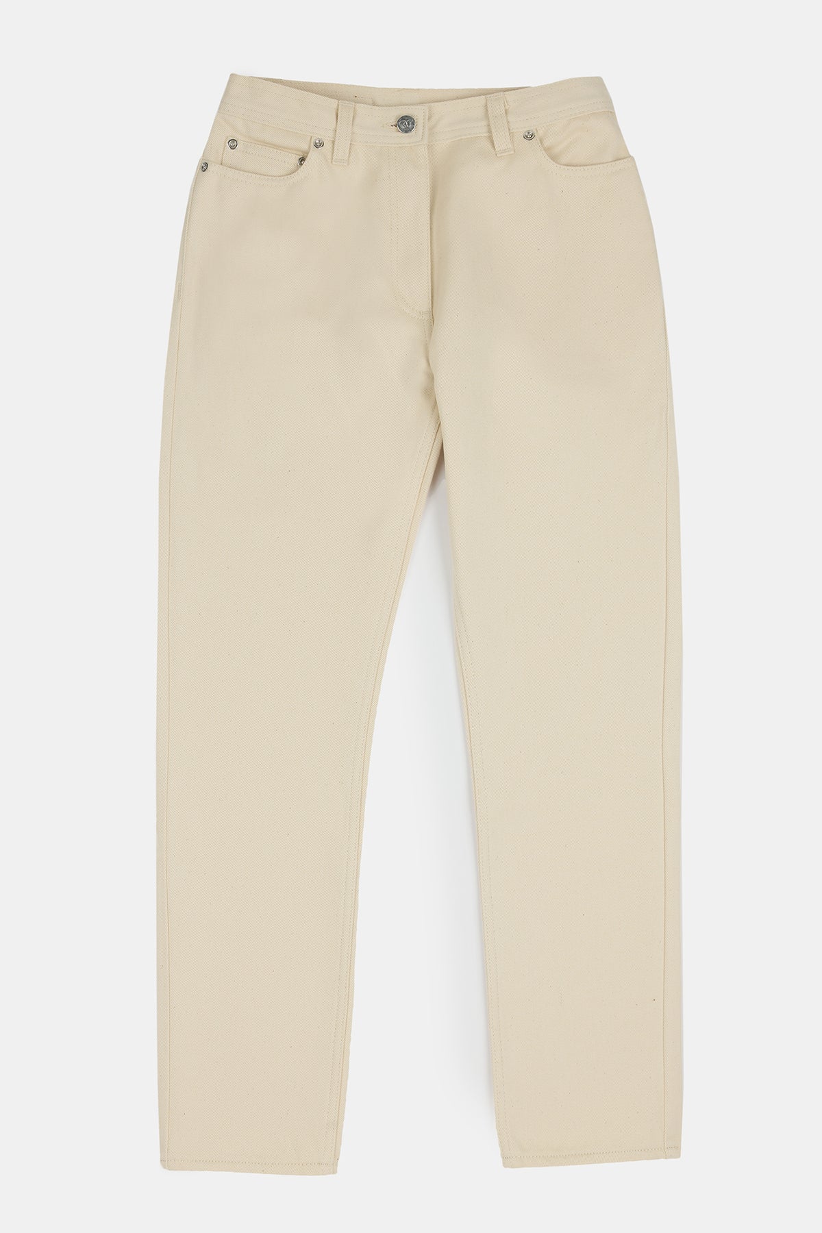 Flatlay product image of women's Gloria jeans in ecru