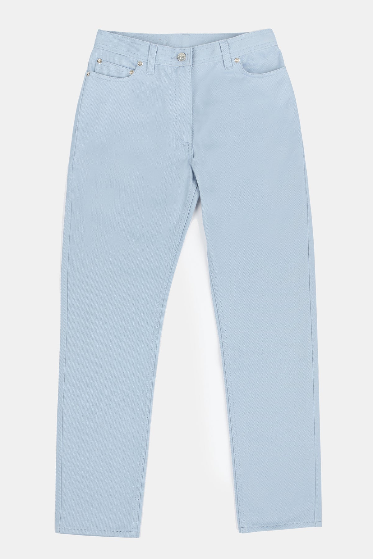 Flatlay product image of women's Gloria Tapered Jean in light blue