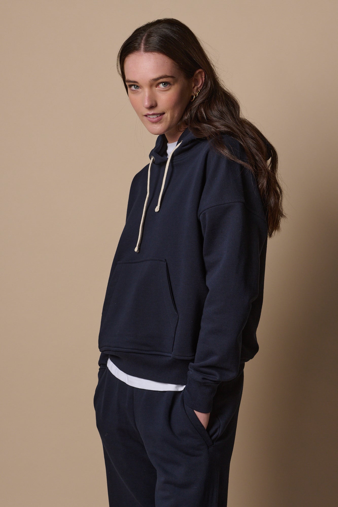 Women's Hooded Sweatshirt - Navy - Community Clothing