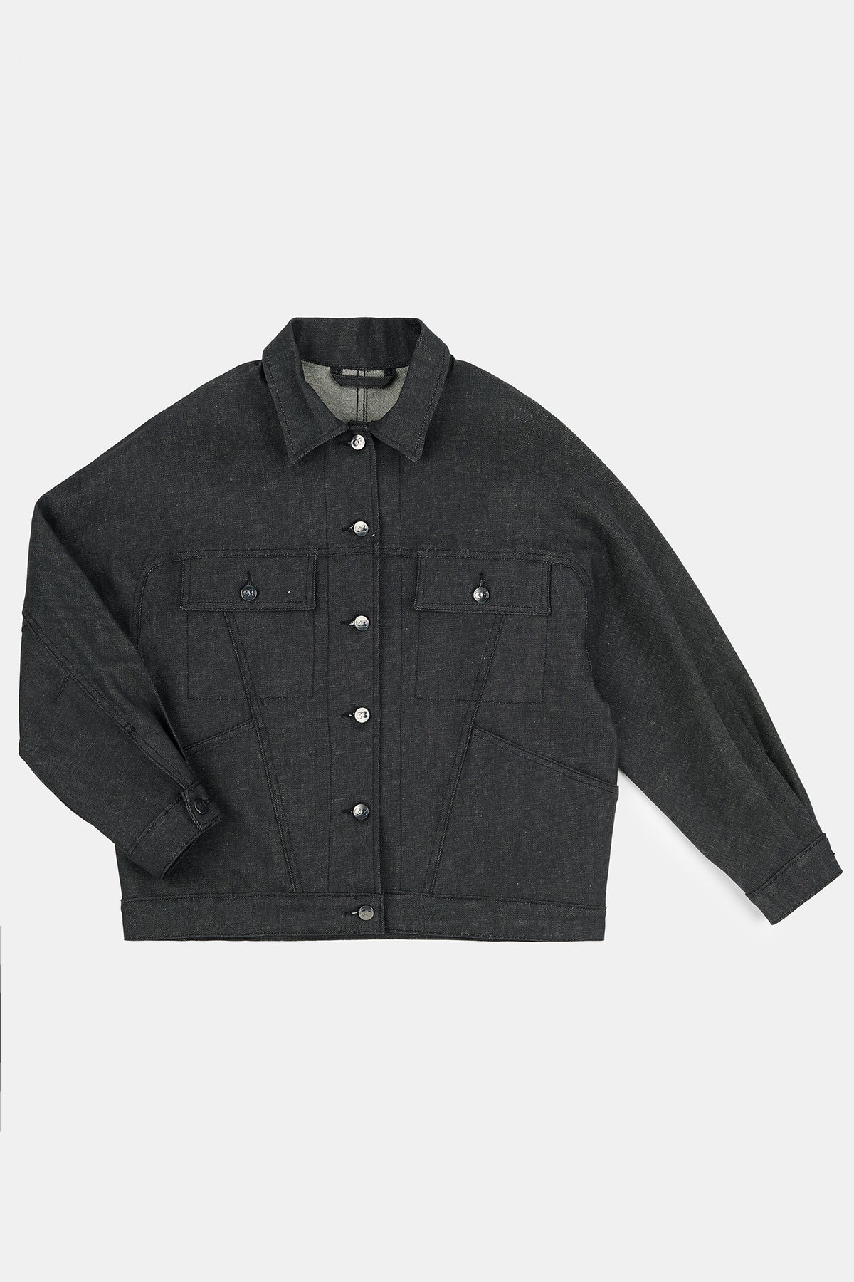 
            Flatlay product image of Jodie denim jacket in black