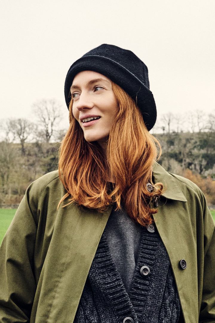 Lambswool Bucket Hat- Black