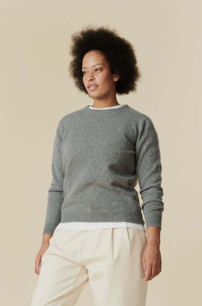 Women's Lambswool Crew Neck - Grey