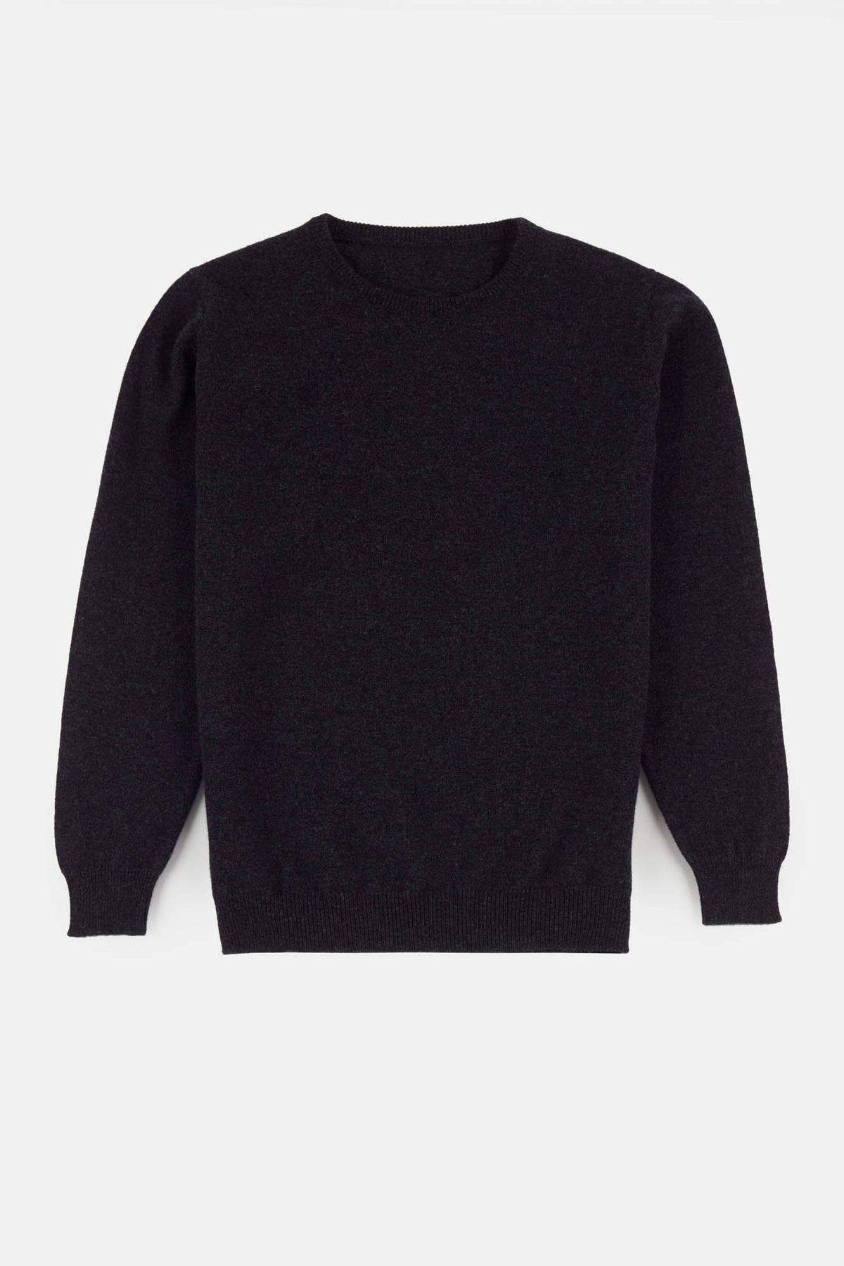 Women's lambswool crew neck in Charcoal