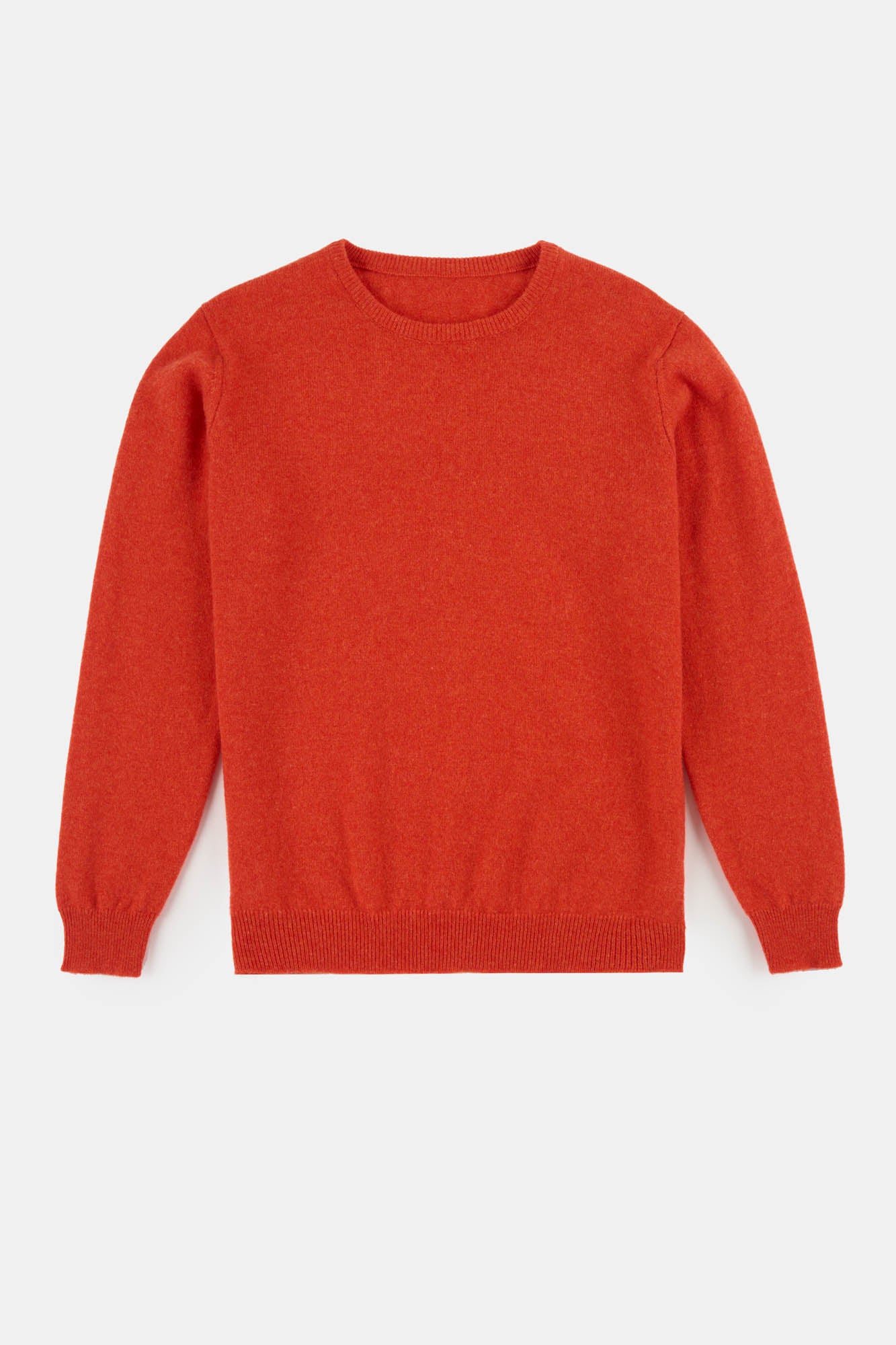 Women's lambswool crew neck in flame red