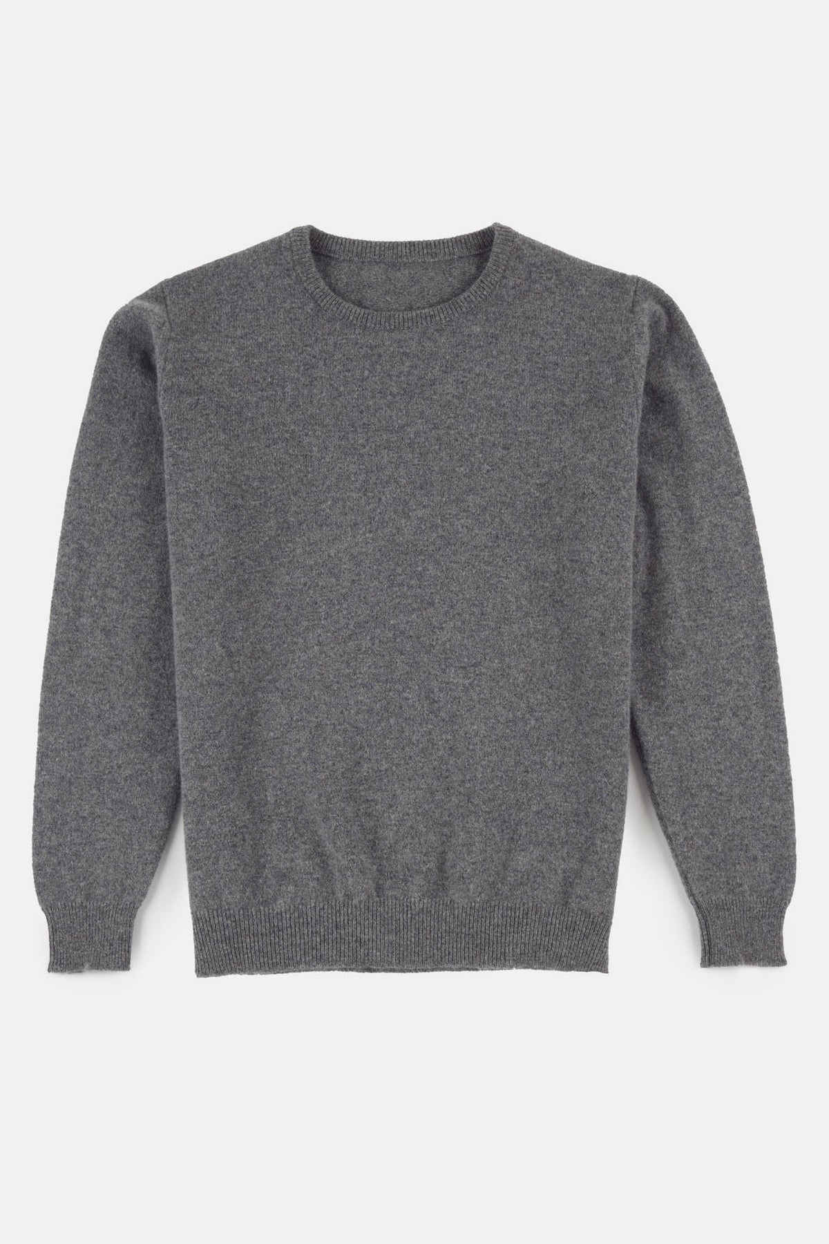 Women's lambswool crew neck in grey flatlay