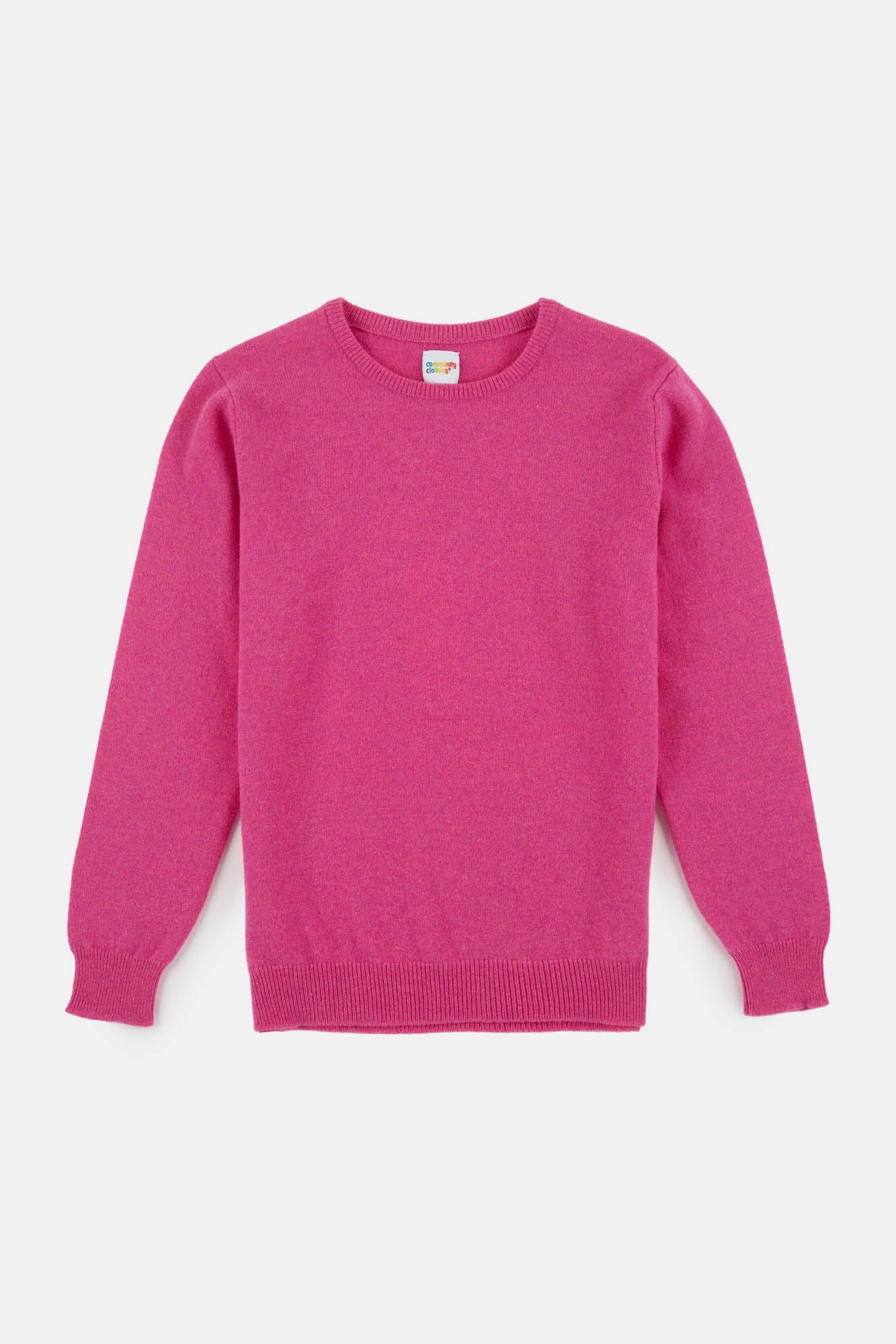 Women's lambswool crew neck in rose pink