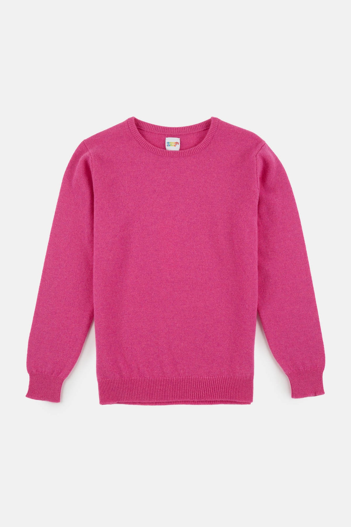 Women's lambswool crew neck in rose pink