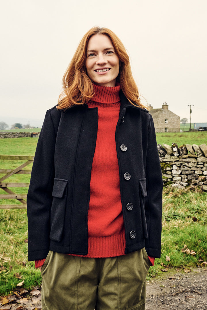 Nancy Short Wool Coat - Black