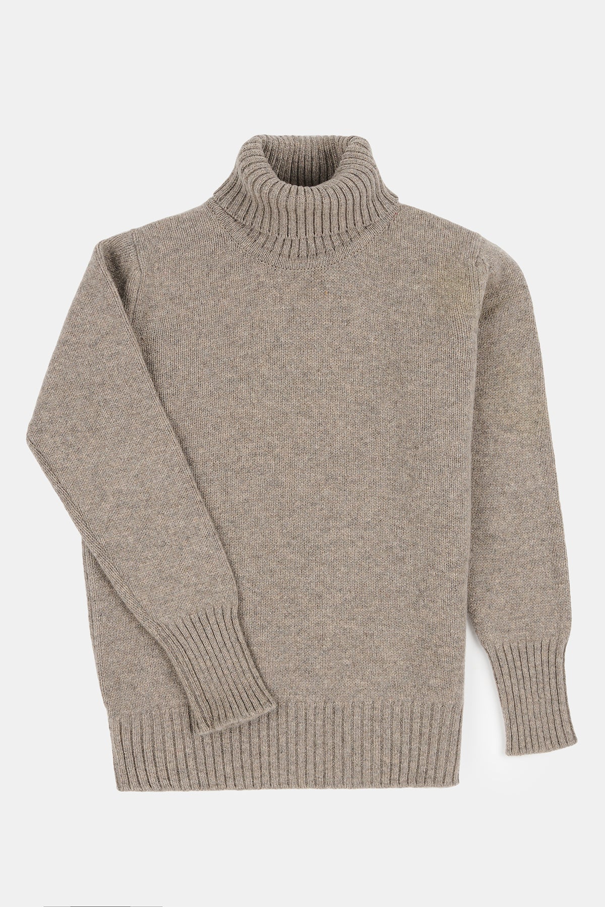 
            Flatlay product image of women&#39;s lambswool roll neck in truffle