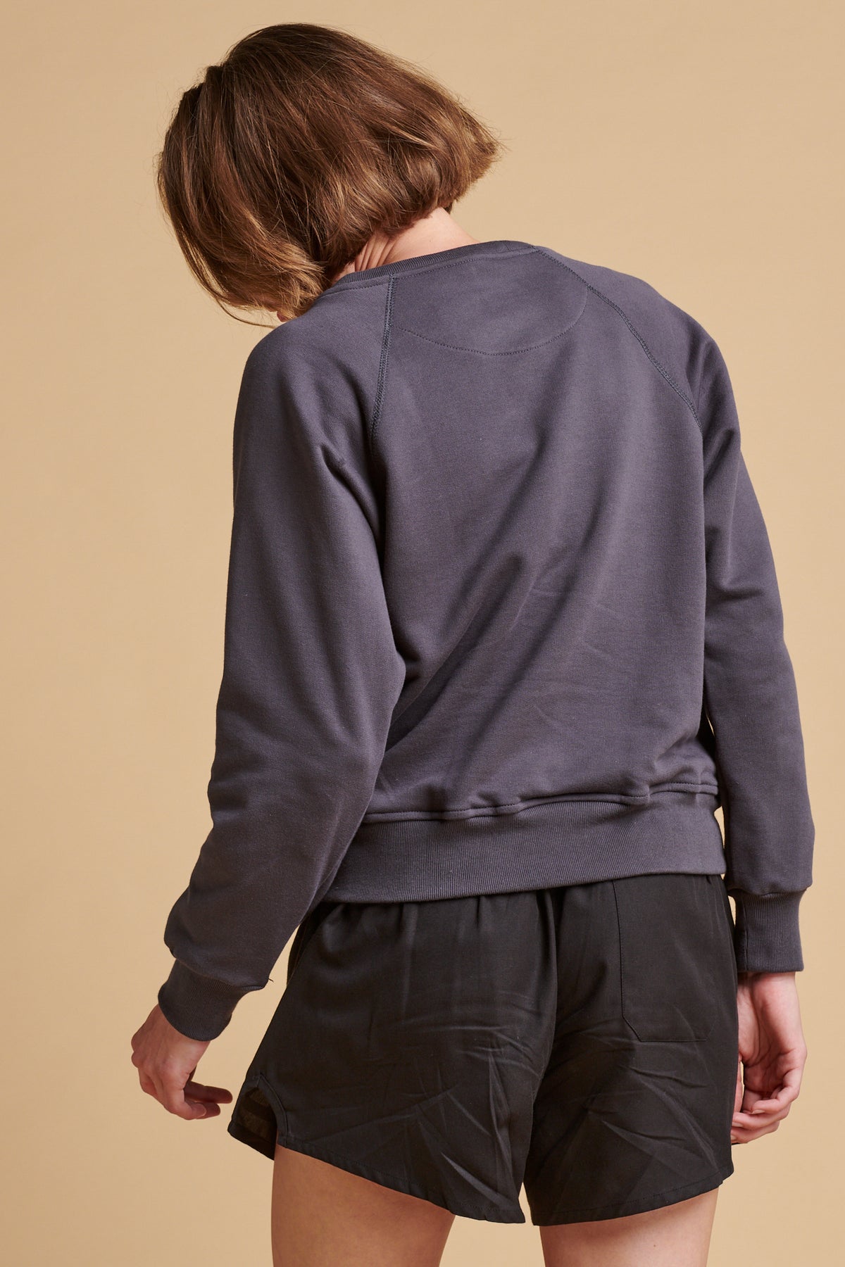 Women's Raglan Sweatshirt Plastic Free- Slate